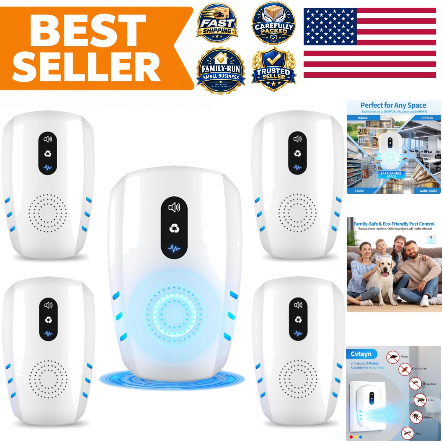 2026 Ultrasonic Pest Repellent 5-Pack - Silent, Stylish & Chemical-Free Defense
