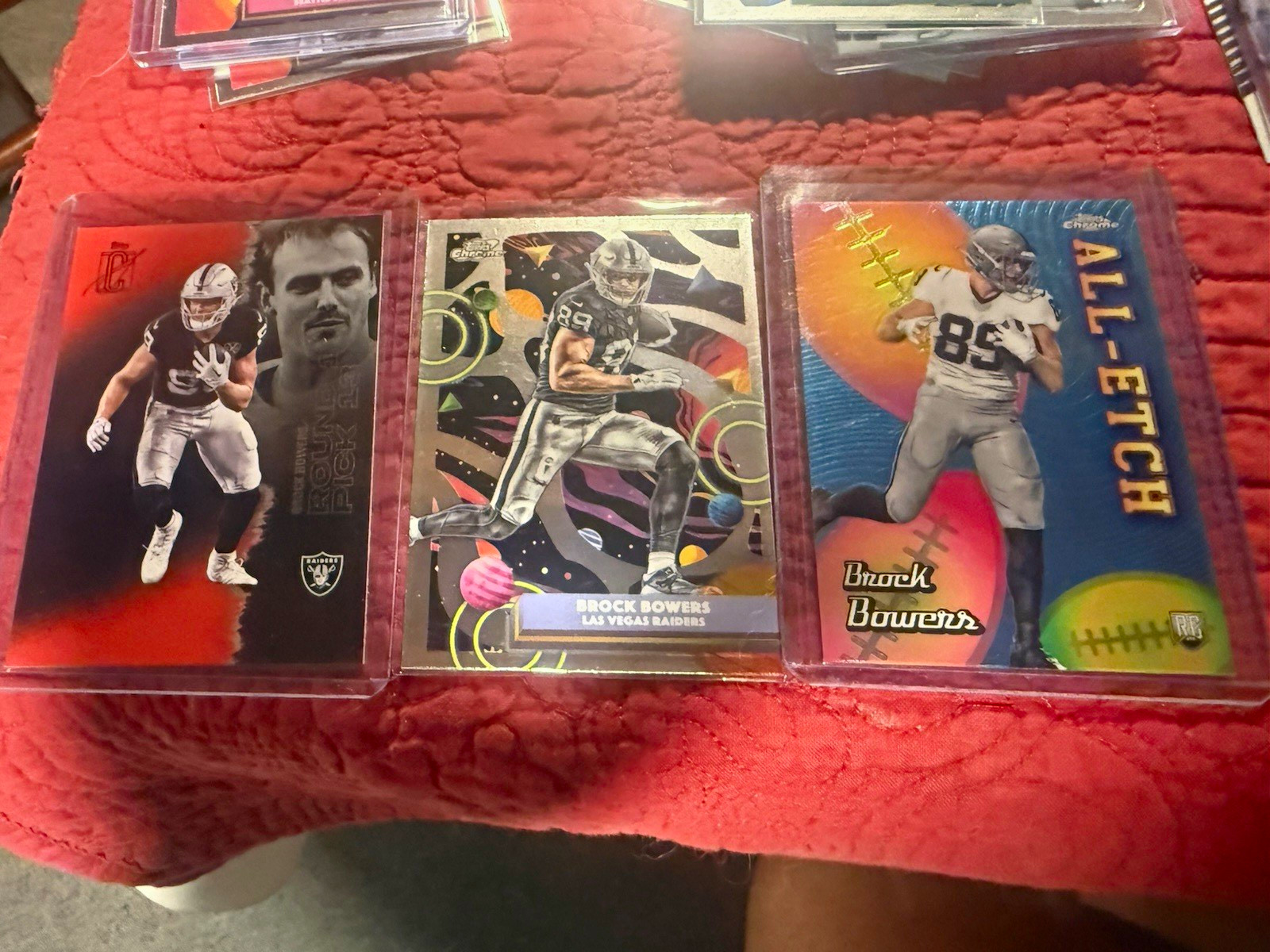 Topps 2024-25  Brock Bowers Raiders Rookie 3-Card Lot Stars All-Etch