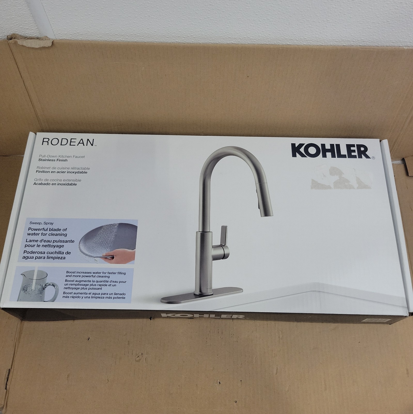Kohler Rodean Pull-down Kitchen Faucet - Stainless Finish - R38473-LVS Kohler Rodean Pull-down Kitchen Faucet - Stainless Finish - R38473-LVS
