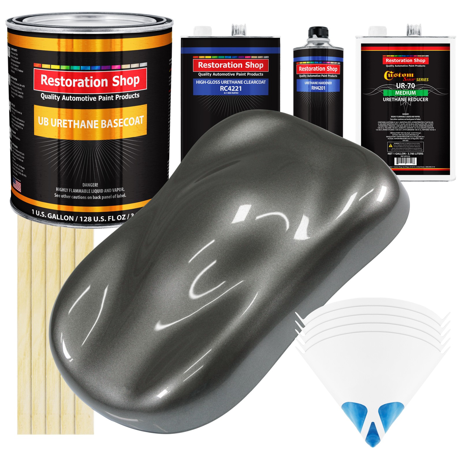 Dark Charcoal Metallic Gallon URETHANE BASECOAT CLEARCOAT Car Auto Paint Kit