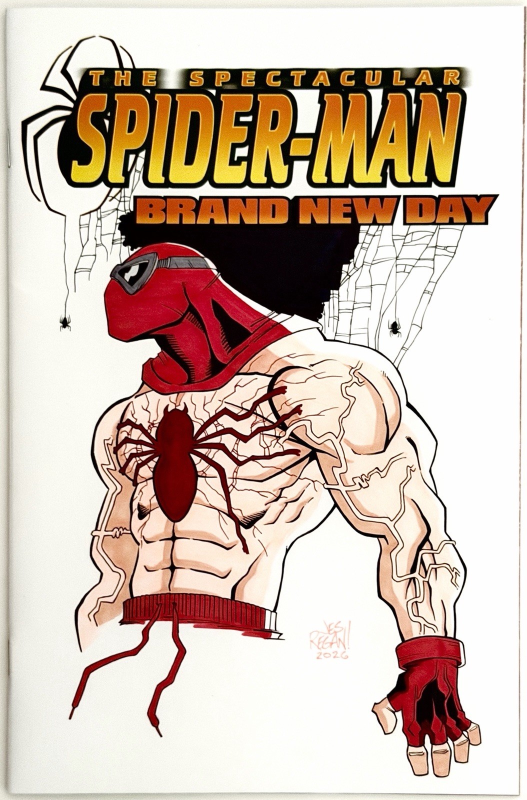 Spider-Man Brand New Day - Blank Sketch Variant Cover +Original Art by Jes Regan