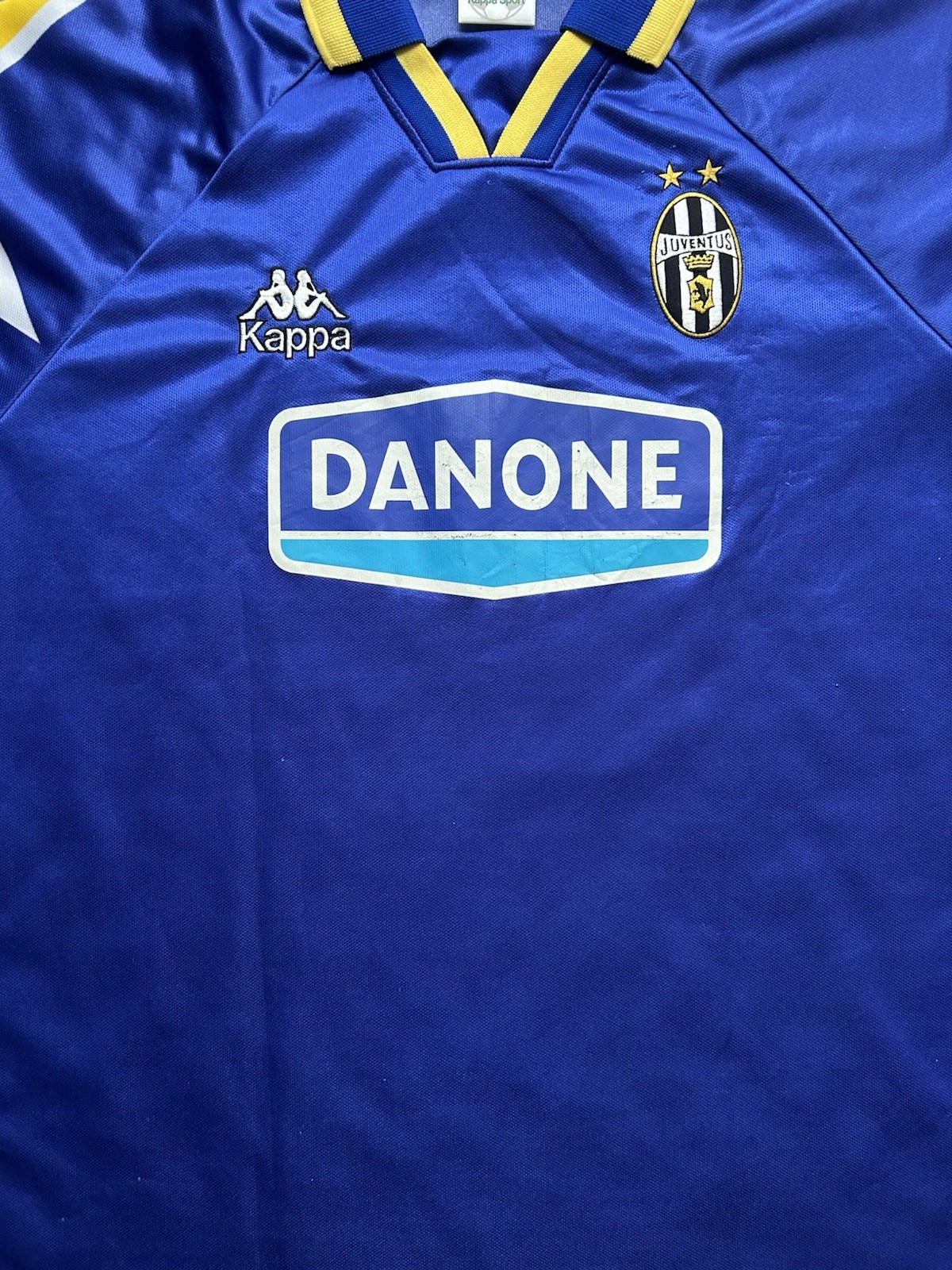 Juventus 1994/95 Away Shirt Kappa DanoneVintage 90s Juve Jersey Blue Juventus 1994/95 Away Shirt Kappa DanoneVintage 90s Juve Jersey Blue
