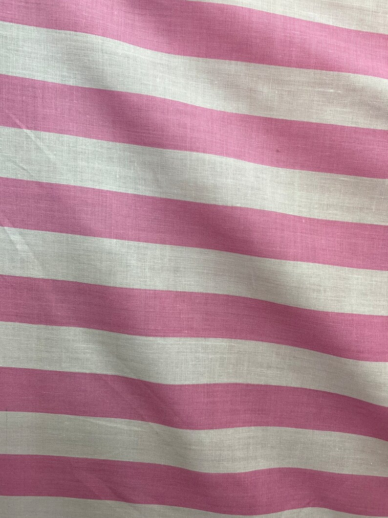 Pink white stripe Poly cotton 1\