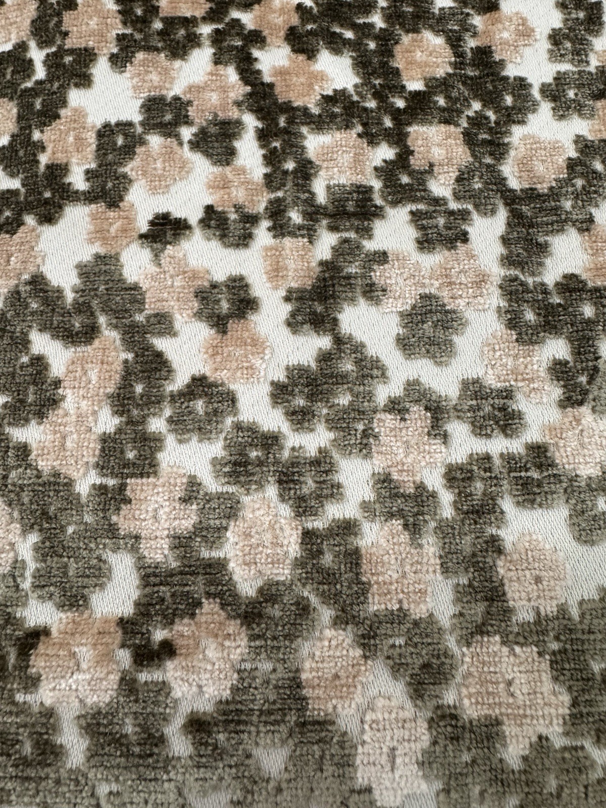 Kirkby Design Small Cut Velvet Flowers Uphol Fabric- Charm Olive 1.7 yd K5273/01 Kirkby Design Small Cut Velvet Flowers Uphol Fabric- Charm Olive 1.7 yd K5273/01