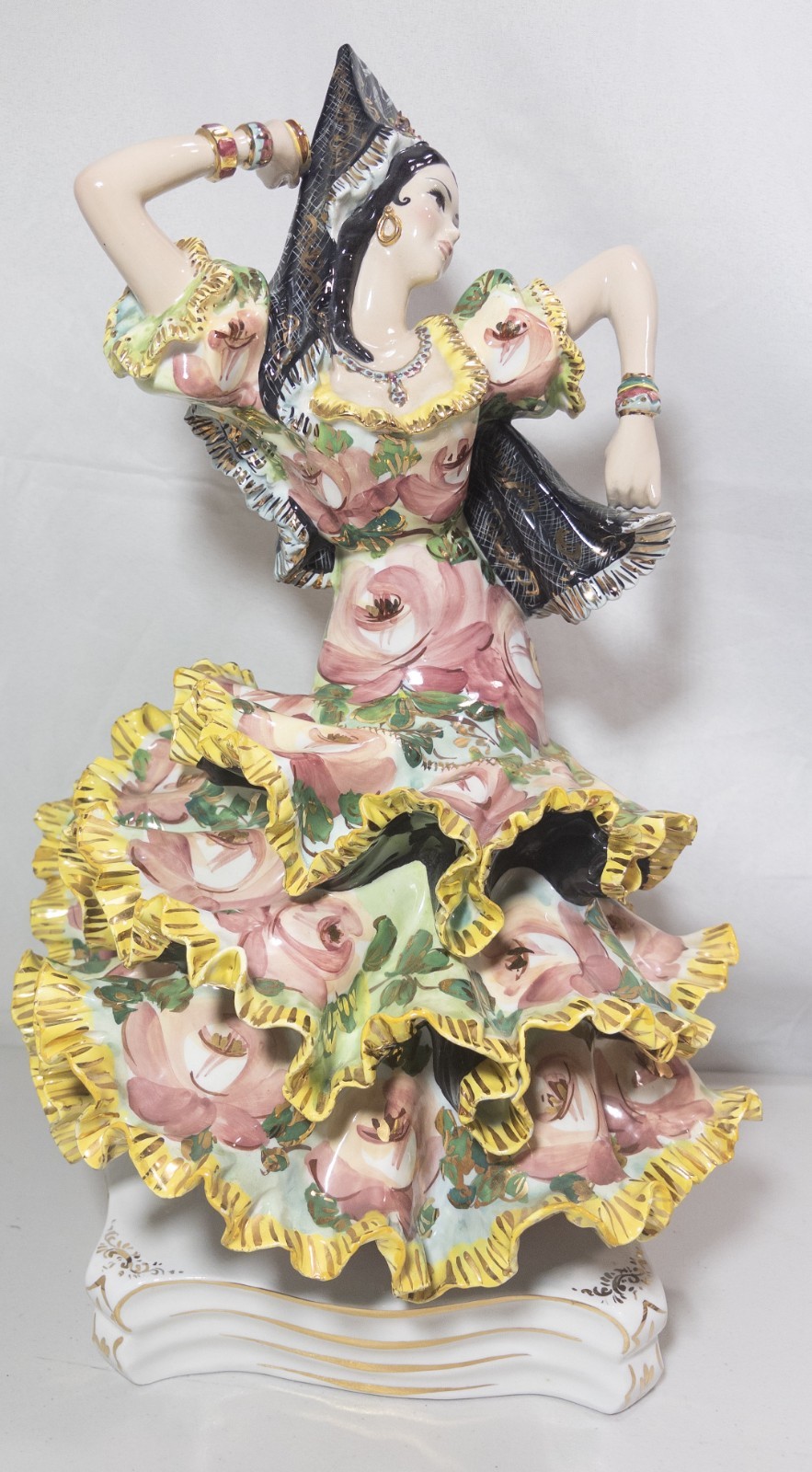 Monumental Vintage Italian Capodimonte Flemenco Dancer Porcelain Figurine 19