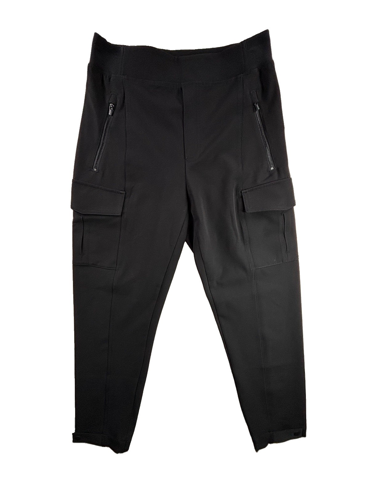 Athleta Endless High Rise Cargo Pants Women Sz 2 Zip Pockets Stretch Black