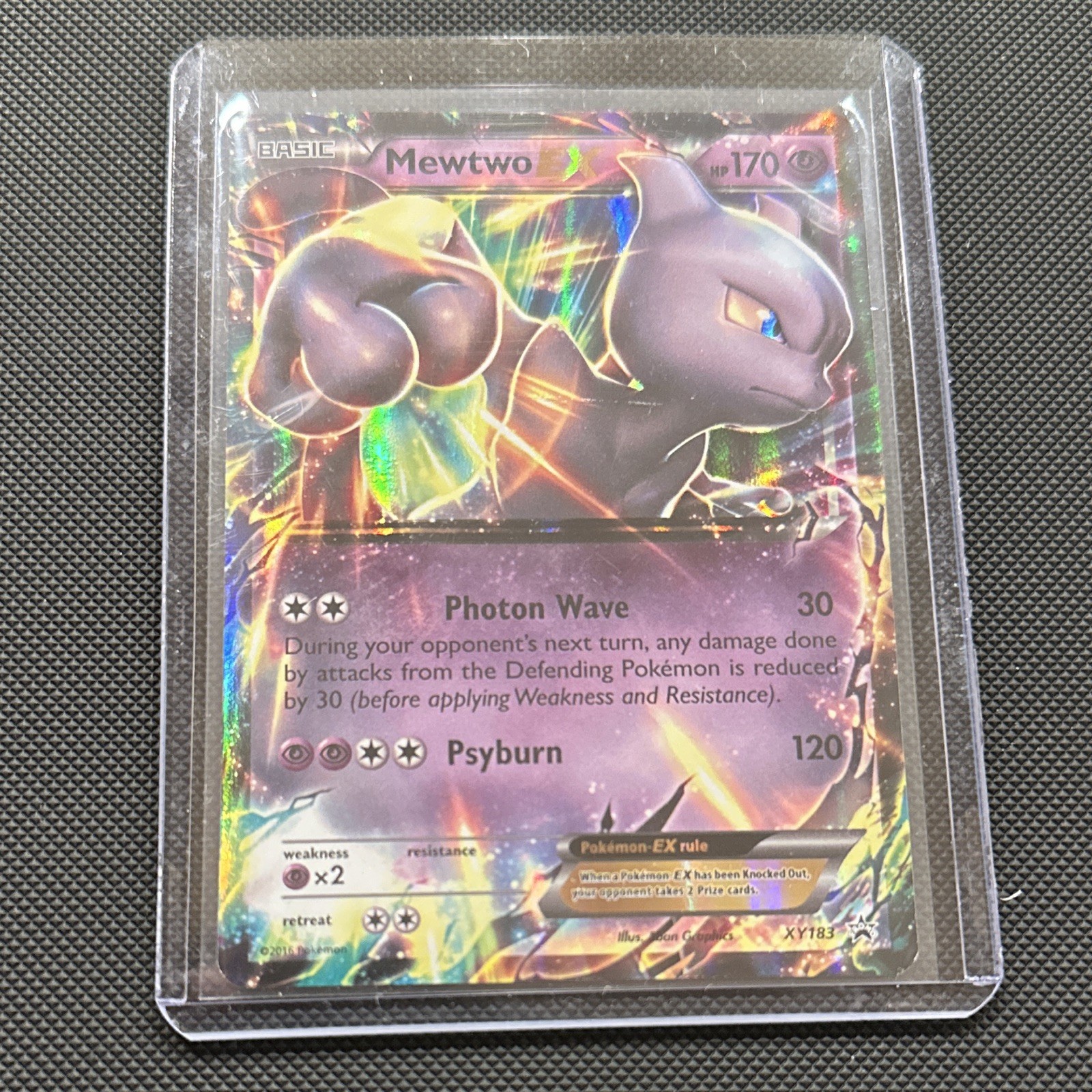 Pokémon TCG Mewtwo EX XY183 Full Holo Black Star Promo Card 2016 LP/NM Condition