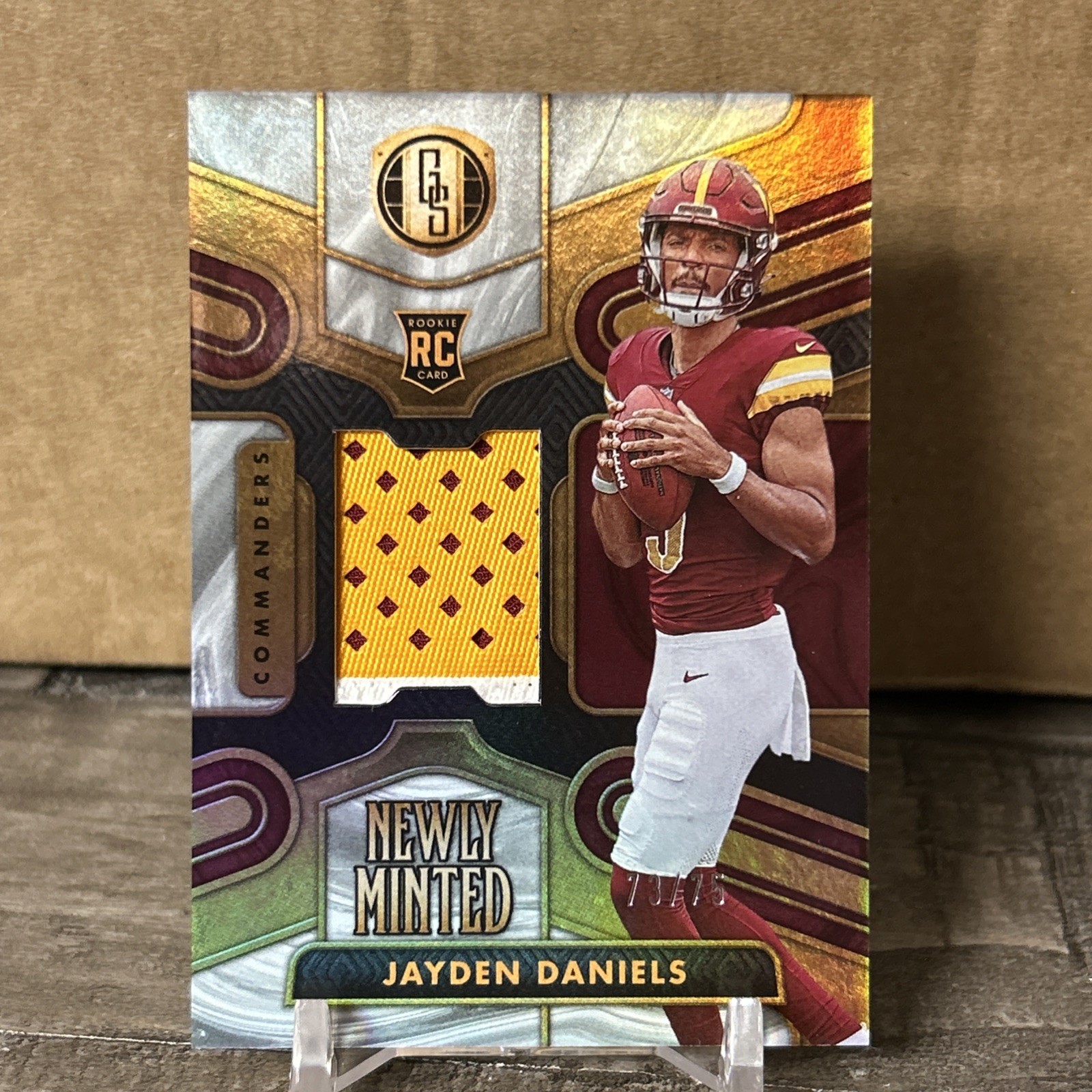 2024 Panini Gold Standard - Newly Minted Mem Jayden Daniels White Gold /75 (RC)