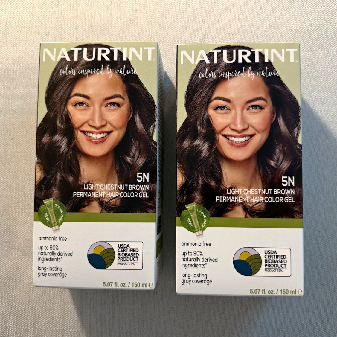Naturtint 5N Permanent Hair Dye Gel Ammonia-Free Light Chestnut Brown -2 Boxes
