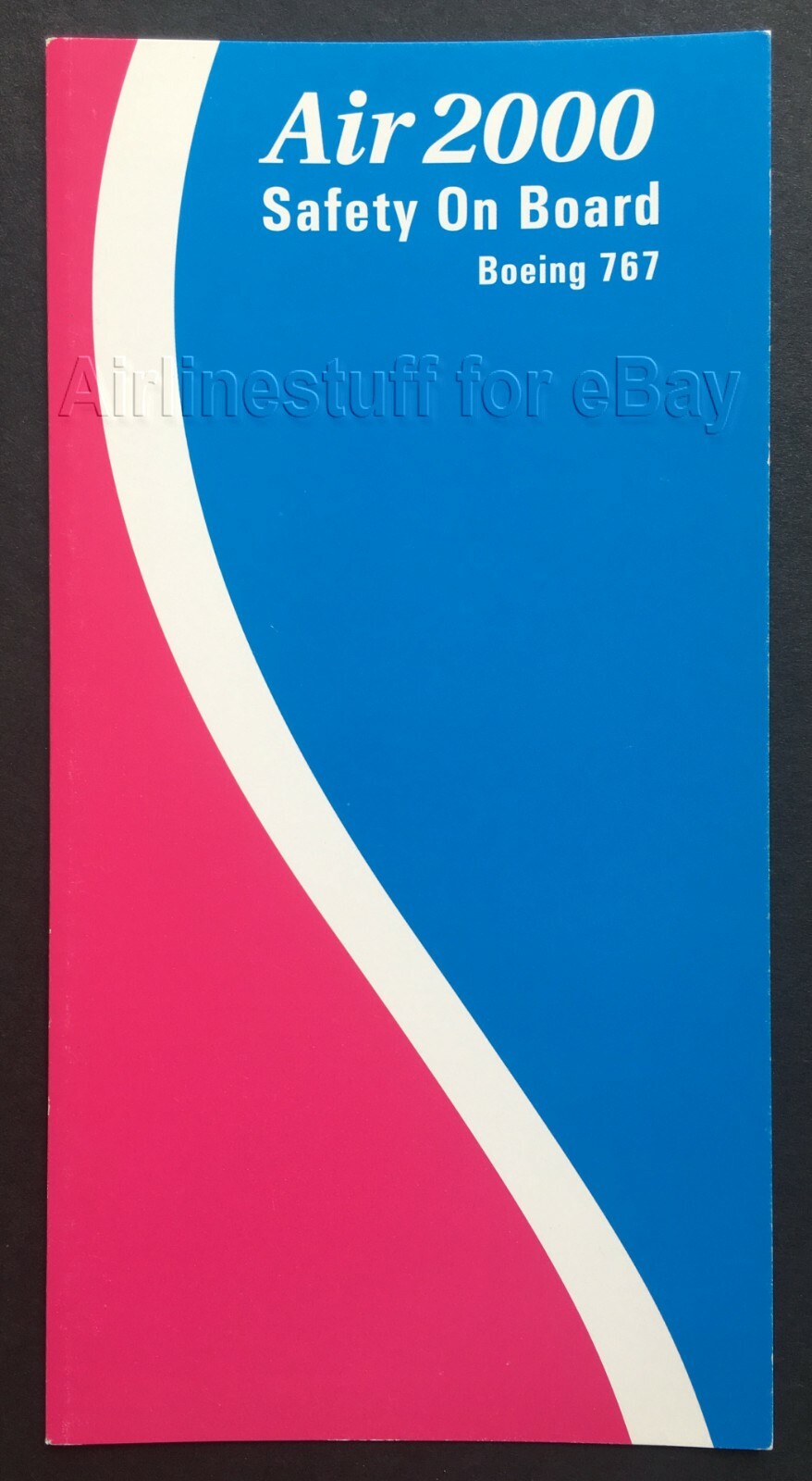 AIR 2000 Airlines 1999 Boeing 767-300ER SAFETY CARD airways UK TUI First Choice