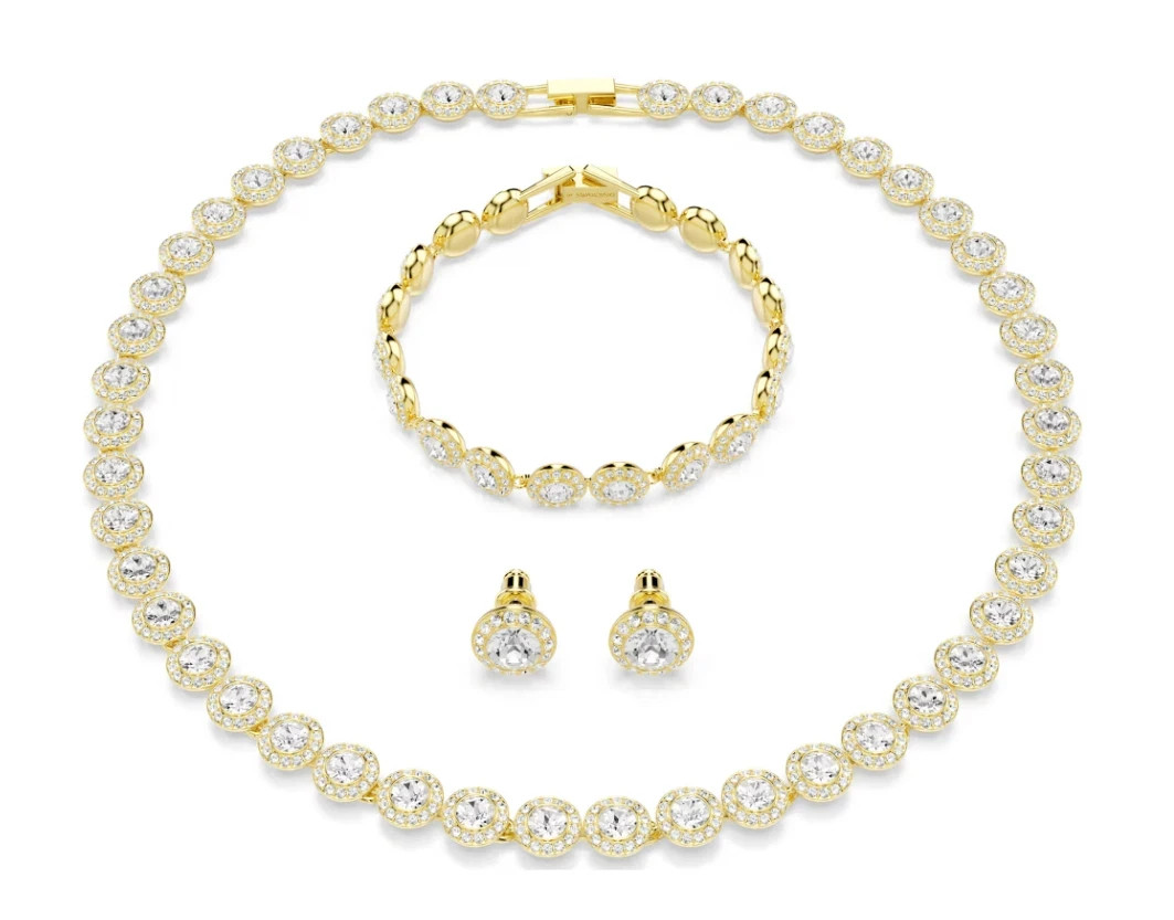 Swarovski Una Angelic set Set (3), Round cut, White, Gold-tone plated Swarovski Una Angelic set Set (3), Round cut, White, Gold-tone plated