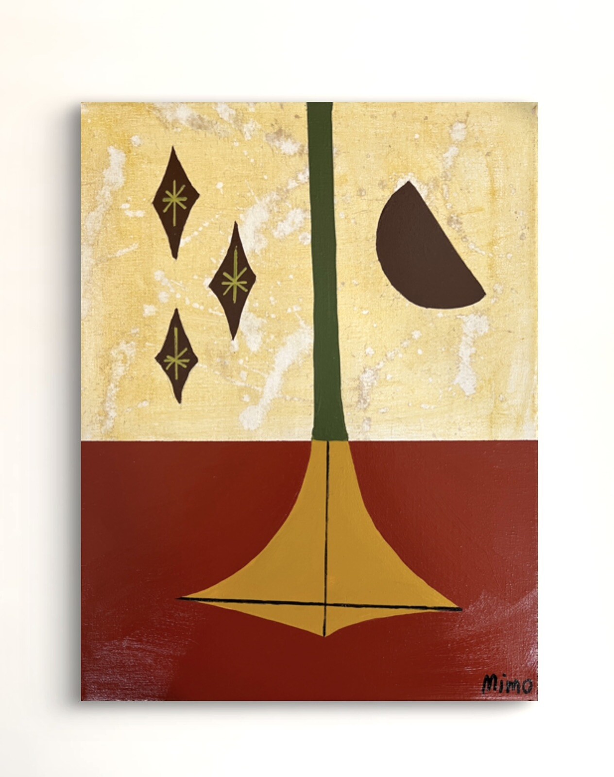 Original Abstract Mid Century Modern Style Artwork Geometric Painting Canvas Original Abstract Mid Century Modern Style Artwork Geometric Painting Canvas