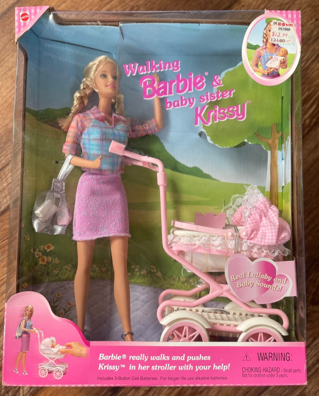Mattel Walking Barbie & Baby Sister Krissy Interactive Doll Set w/Stroller 22232 Mattel Walking Barbie & Baby Sister Krissy Interactive Doll Set w/Stroller 22232