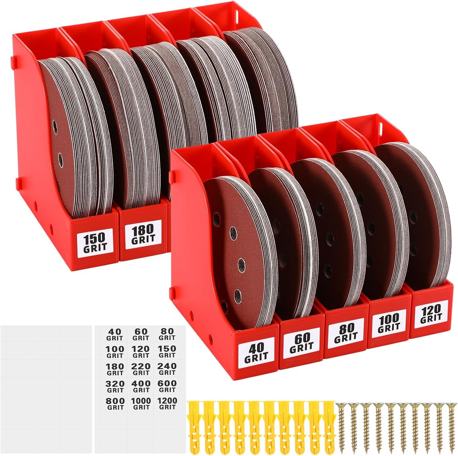 10 Pack Sandpaper Storage Organizer Boxes 5 Inch Sanding Discs Tool Storage S...