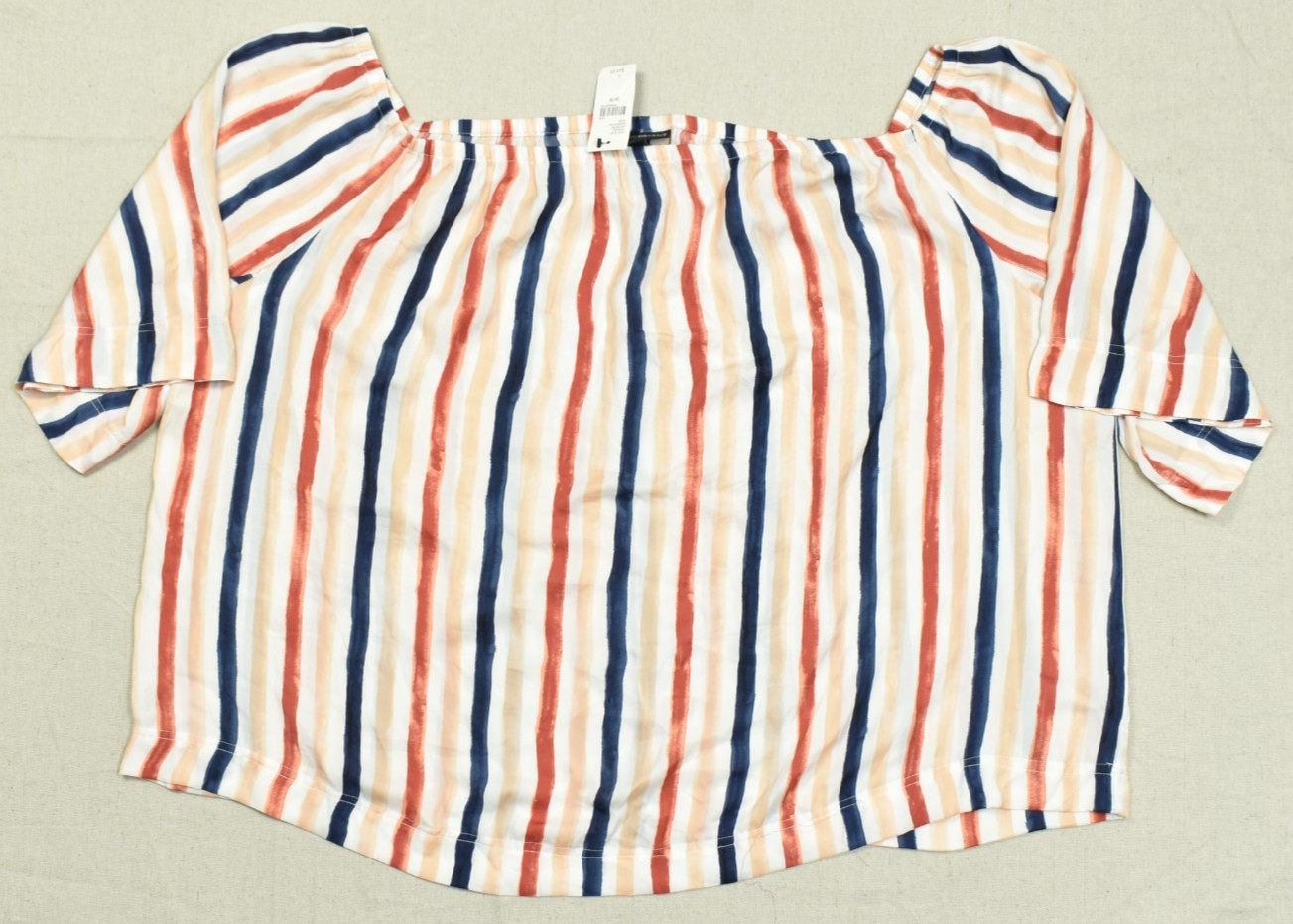Lane Bryant Women\'s Plus Size 26/28 Off-The-Shoulder Striped Boho Blouse Top NWT