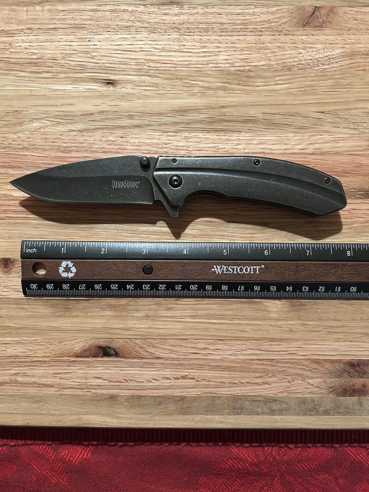 Kershaw 1306BWWM 3Cr13 Steel Black-Oxide Blackwashed Finish Double Thumb Stud Kershaw 1306BWWM 3Cr13 Steel Black-Oxide Blackwashed Finish Double Thumb Stud