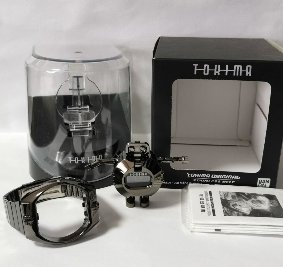 NOS BANDAI TOKIMA Vintage Robot Transform Toy Watch JDM Black Rare 1998