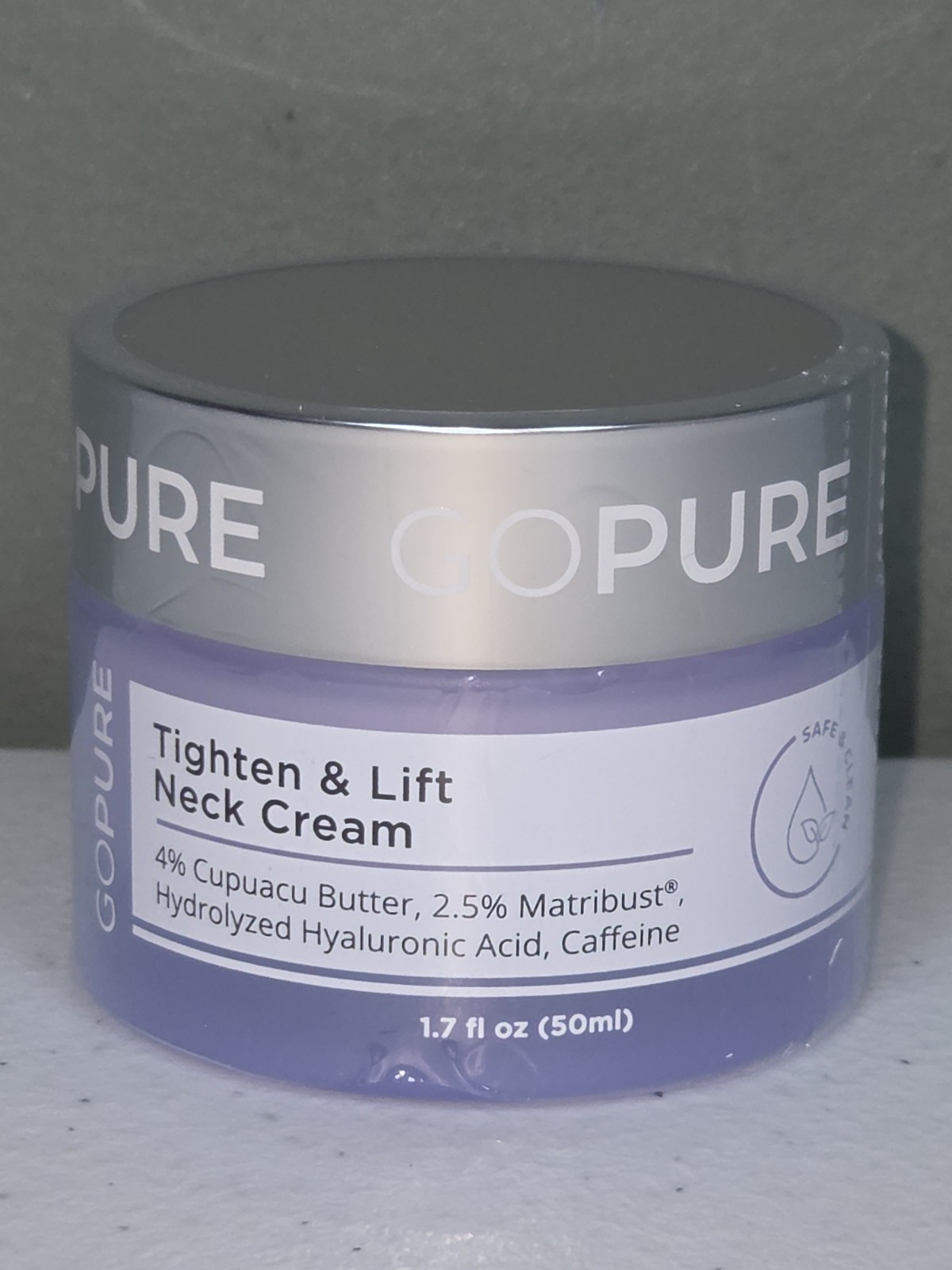 New & Sealed Go Pure Tighten & Lift Neck Firming Cream 1.7 Oz 50ml Exp. 11/2028