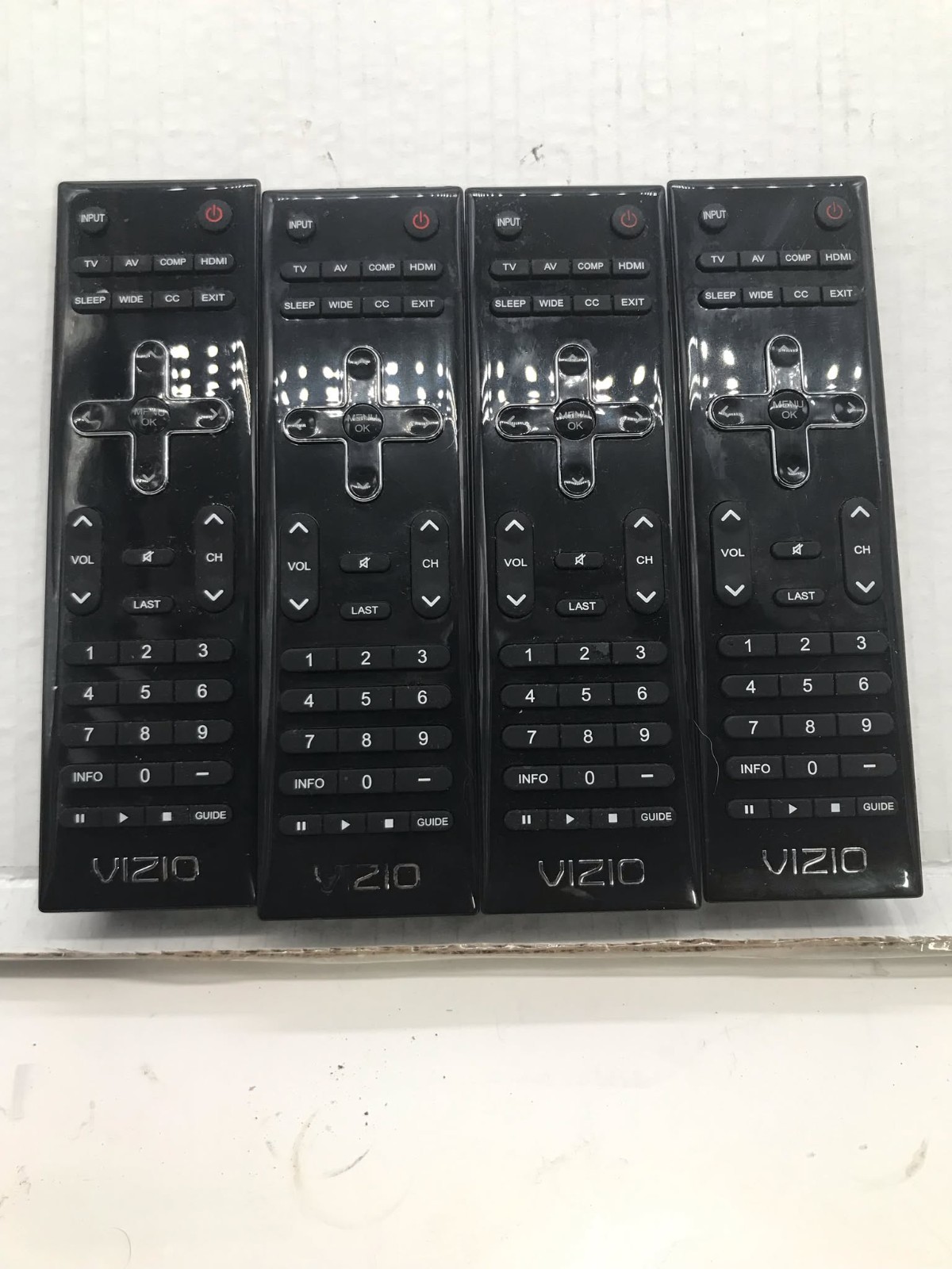 Lot of 4 Vizio XRT112 TV Remote Controls - For LED LCD Smart TV - OEM Genuine Lot of 4 Vizio XRT112 TV Remote Controls - For LED LCD Smart TV - OEM Genuine