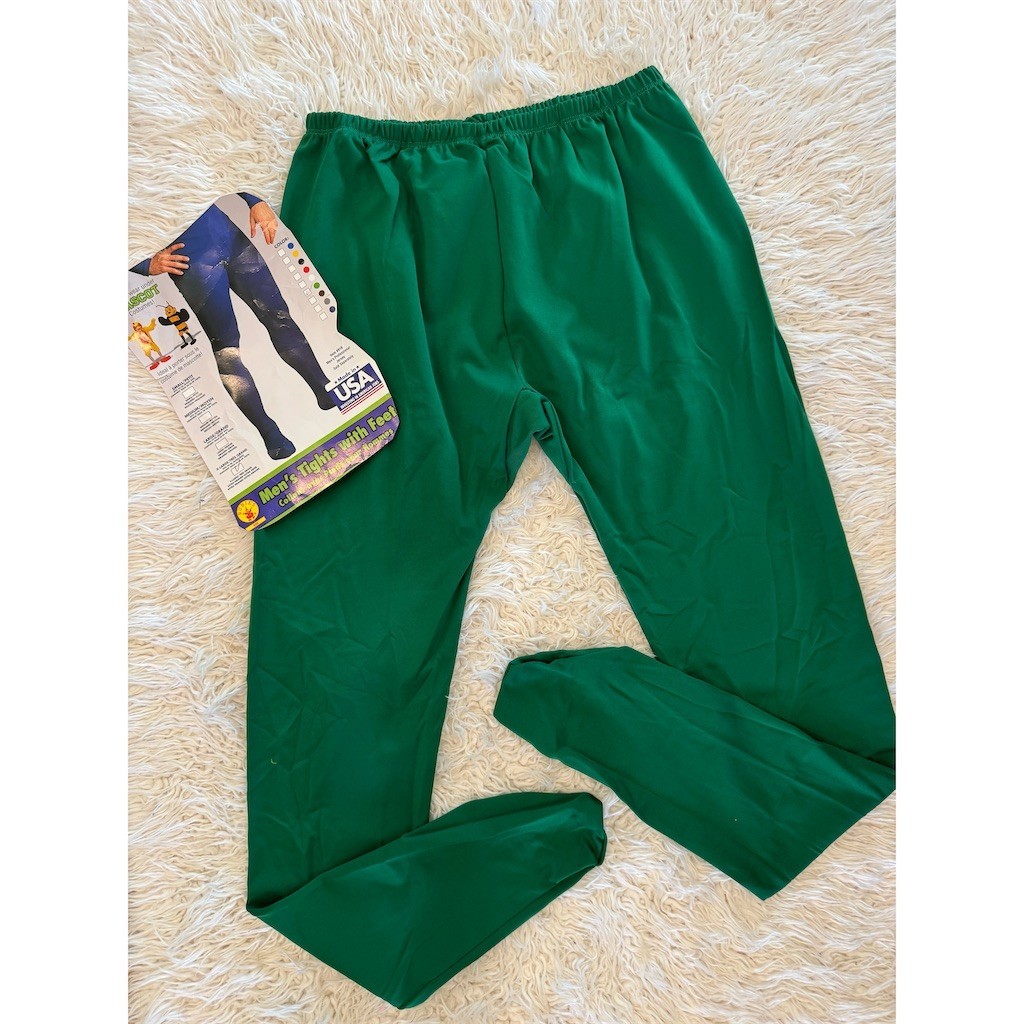 Rubie’s Mens Green Tights Pants w/ Attached Feet Costume Leprechaun XL