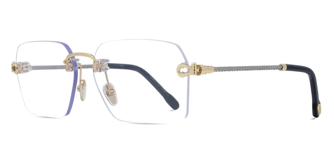 Fred Eyeglasses FG 50075U 032 Rimless Gold /Silver Cable Temples Authentic 61-15
