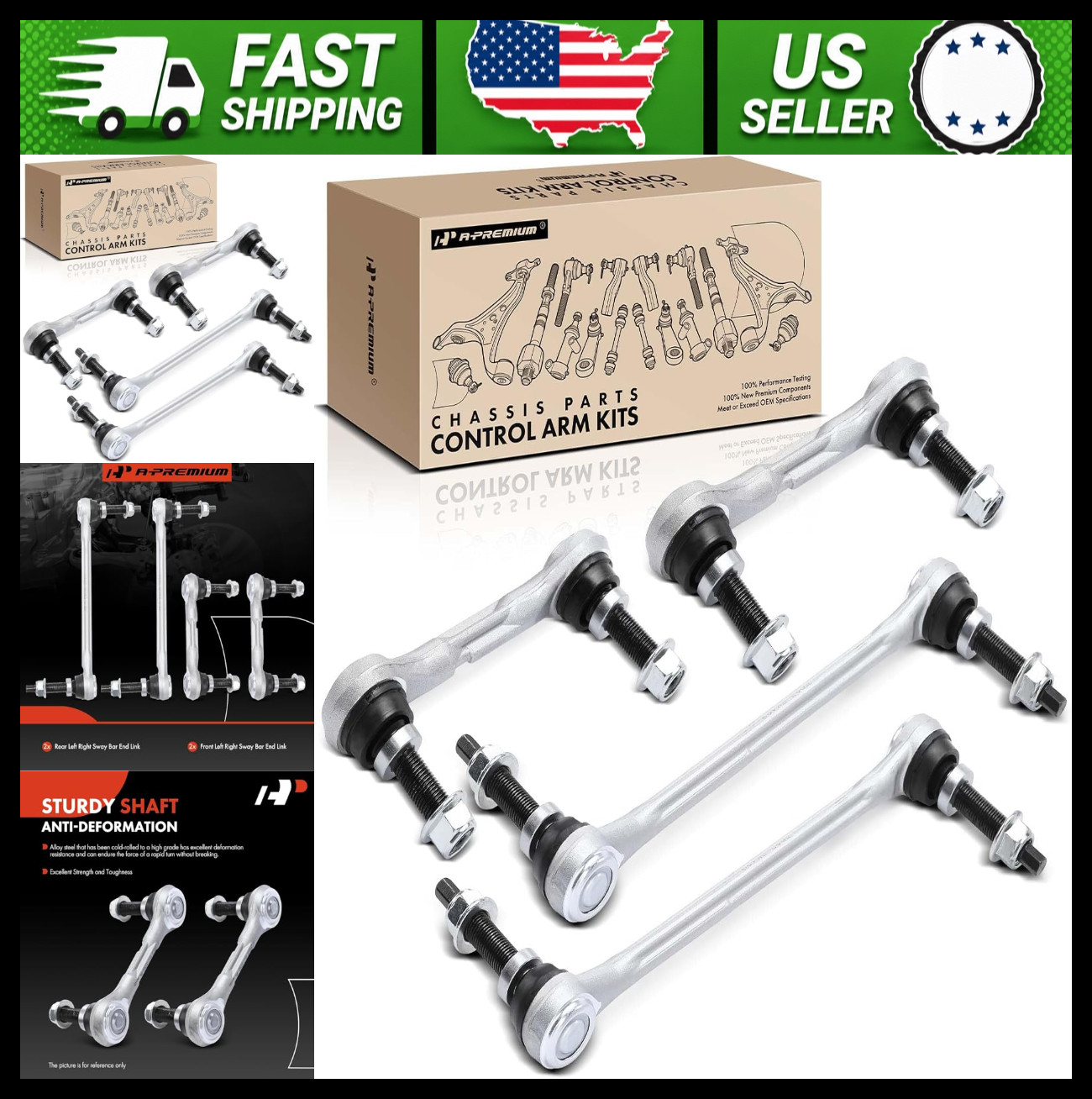 A-Premium Front & Rear Sway Bar Link Kit A-Premium Front & Rear Sway Bar Link Kit