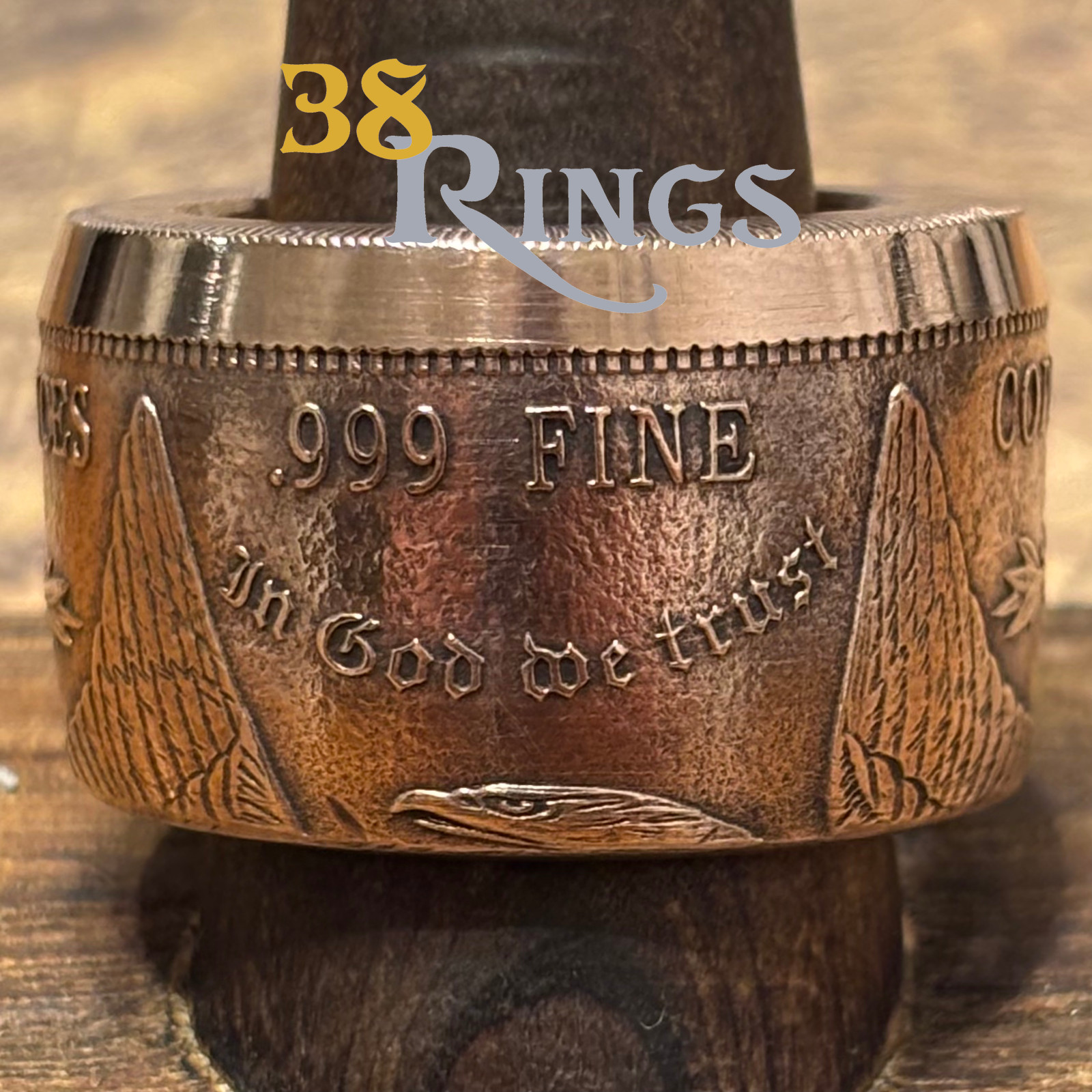 EXCLUSIVE GIGANTIC COPPER Morgan Dollar 2 Ozt COIN RING SIZE 9-13 USA America