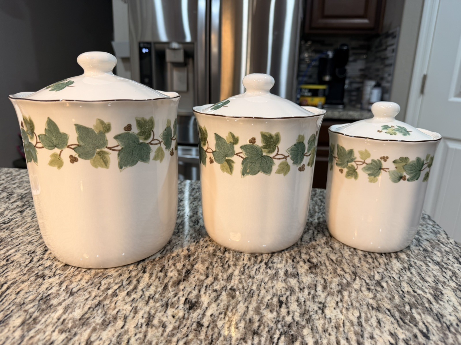 Nikko Casual Living Greenwood Ivy Canisters Set of 3 Piece Tableware Japan