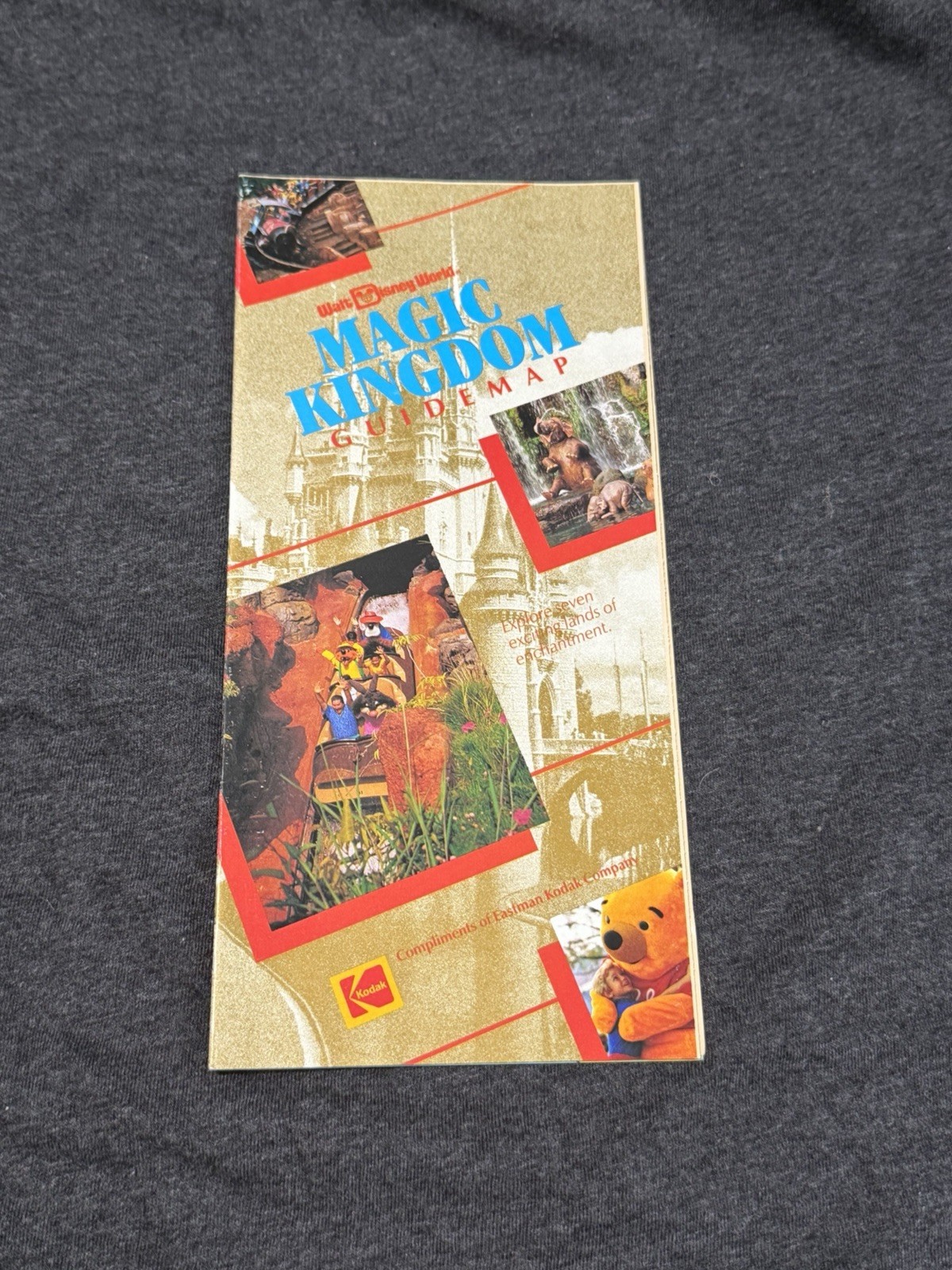 Vintage 1993 Walt Disney World Magic Kingdom Guide Map Brochure Splash Mountain