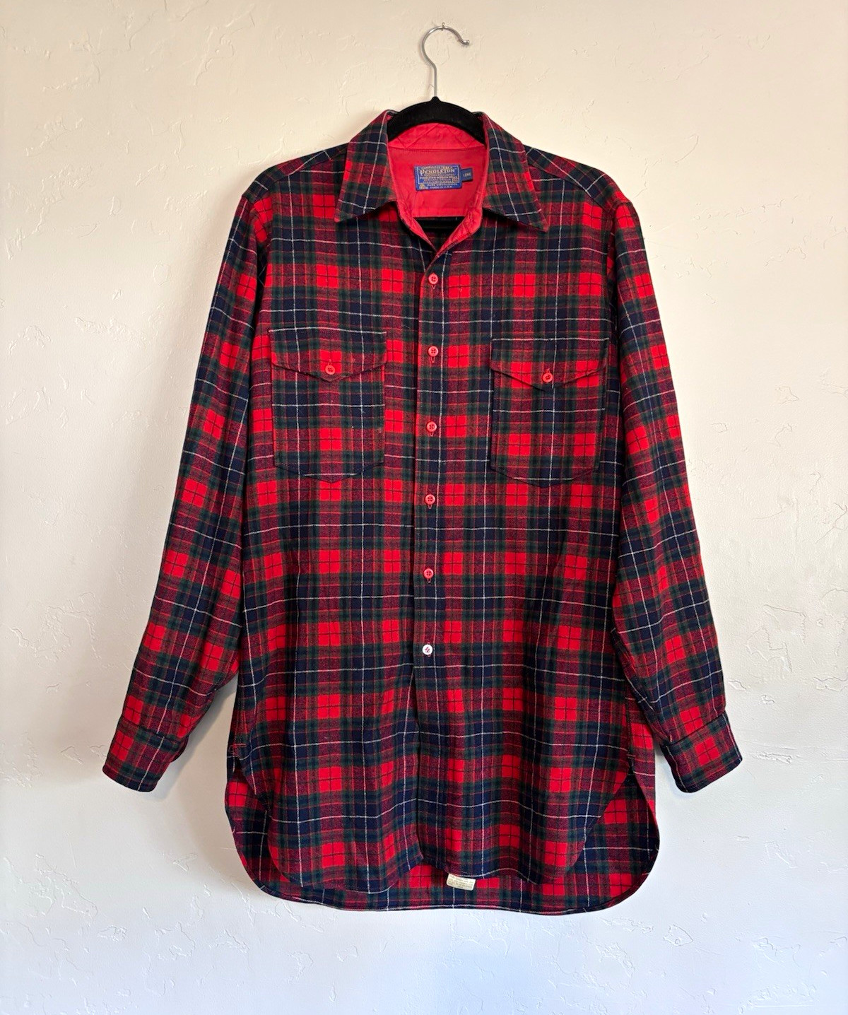 Vintage 60s 70s Pendleton Wool Paid Flannel Men’s M/L 15.5