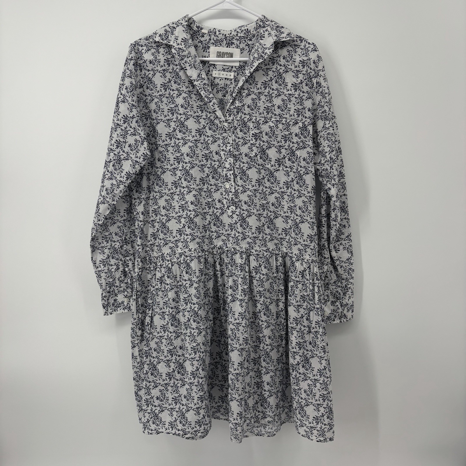 Grayson Frank & Eileen The Changemaker Dress Blue White Floral Size 2 Small