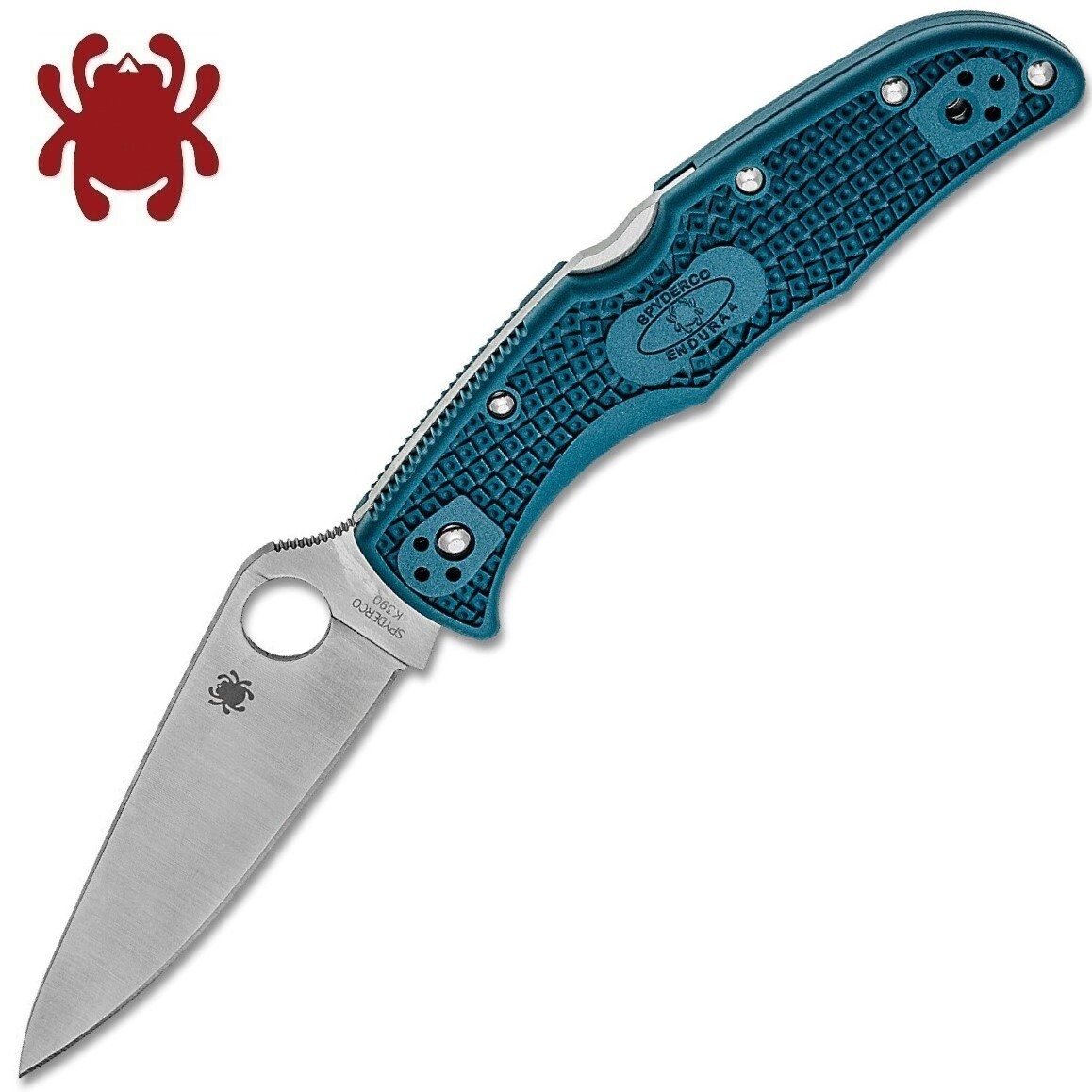 Spyderco Endura 4 Lightweight K390 Satin Plain Blade Blue FRN Handles C10FPK390