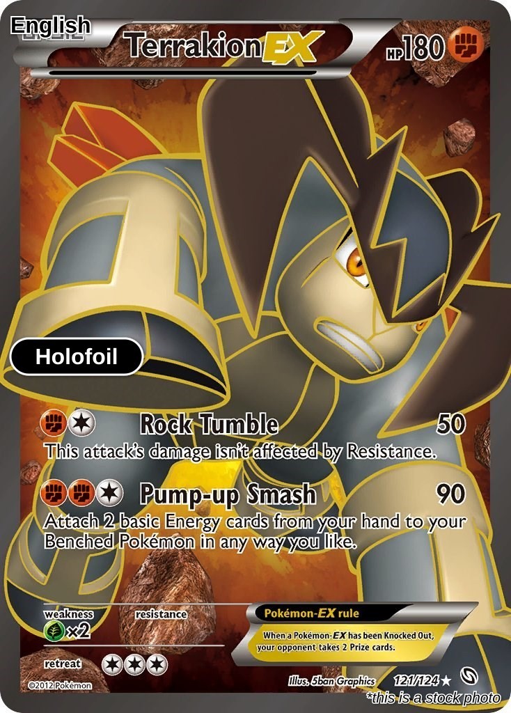 Terrakion EX (121 Full Art) Holofoil NM [DRX - 121/124]