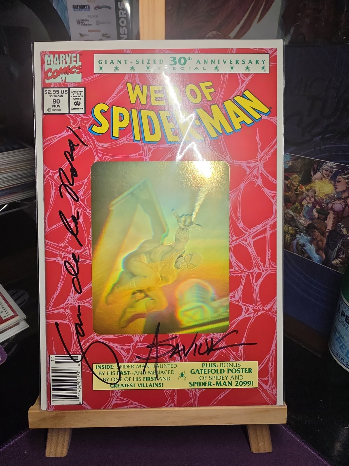 WEB OF SPIDER-MAN 90 NEWSSTAND SIGNED & ART ALEX SAVIUK SAM DE LA ROSA COA 1992. WEB OF SPIDER-MAN 90 NEWSSTAND SIGNED & ART ALEX SAVIUK SAM DE LA ROSA COA 1992.