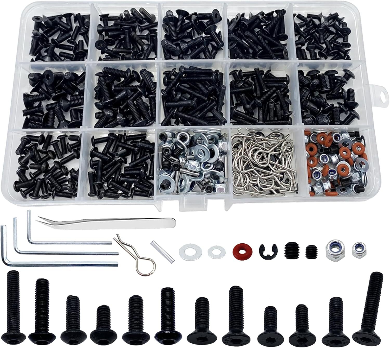 520pcs Universal RC Screw Kit Screws Assortment Set for Traxxas Arrma Redcat HPI 520pcs Universal RC Screw Kit Screws Assortment Set for Traxxas Arrma Redcat HPI