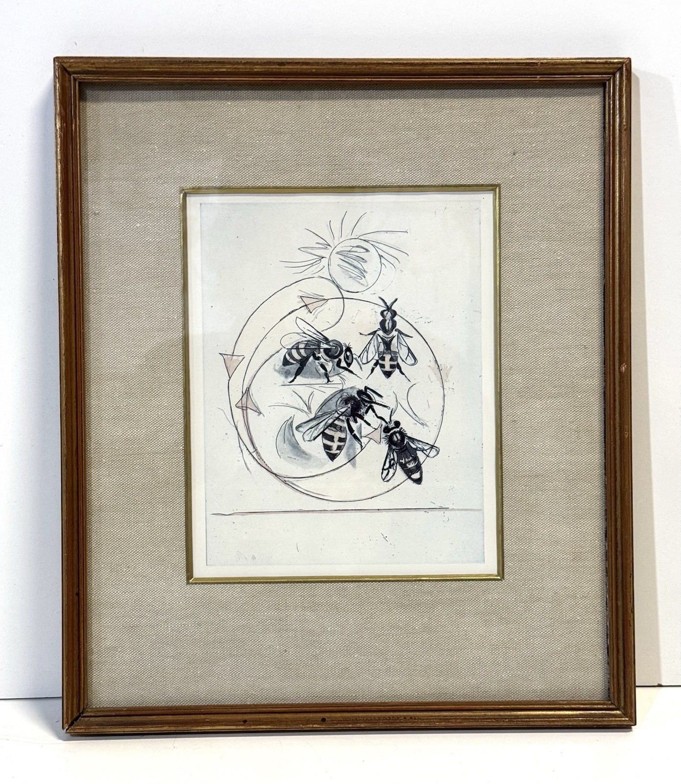 Vintage Bees by Graham Sutherland Print Framed