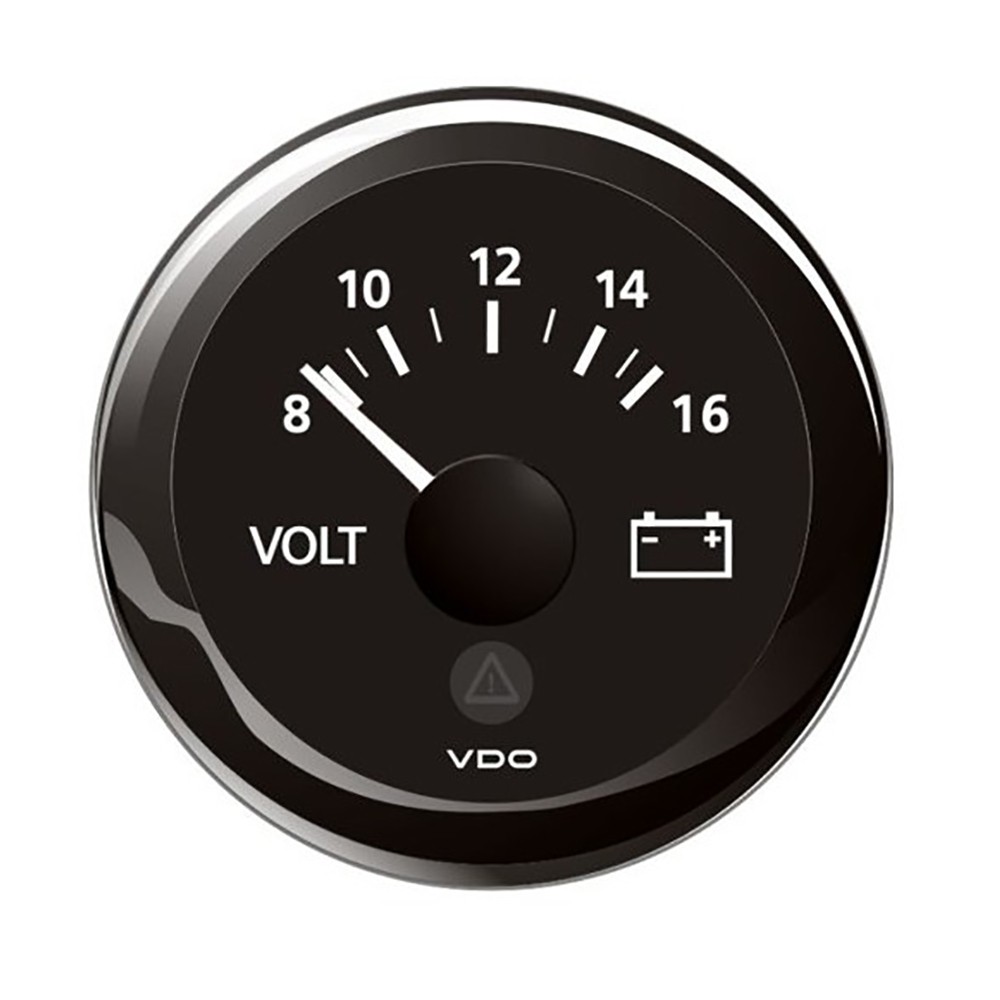 VDO A2C59512545 52mm Viewline Voltmeter 8-16V Black Dial