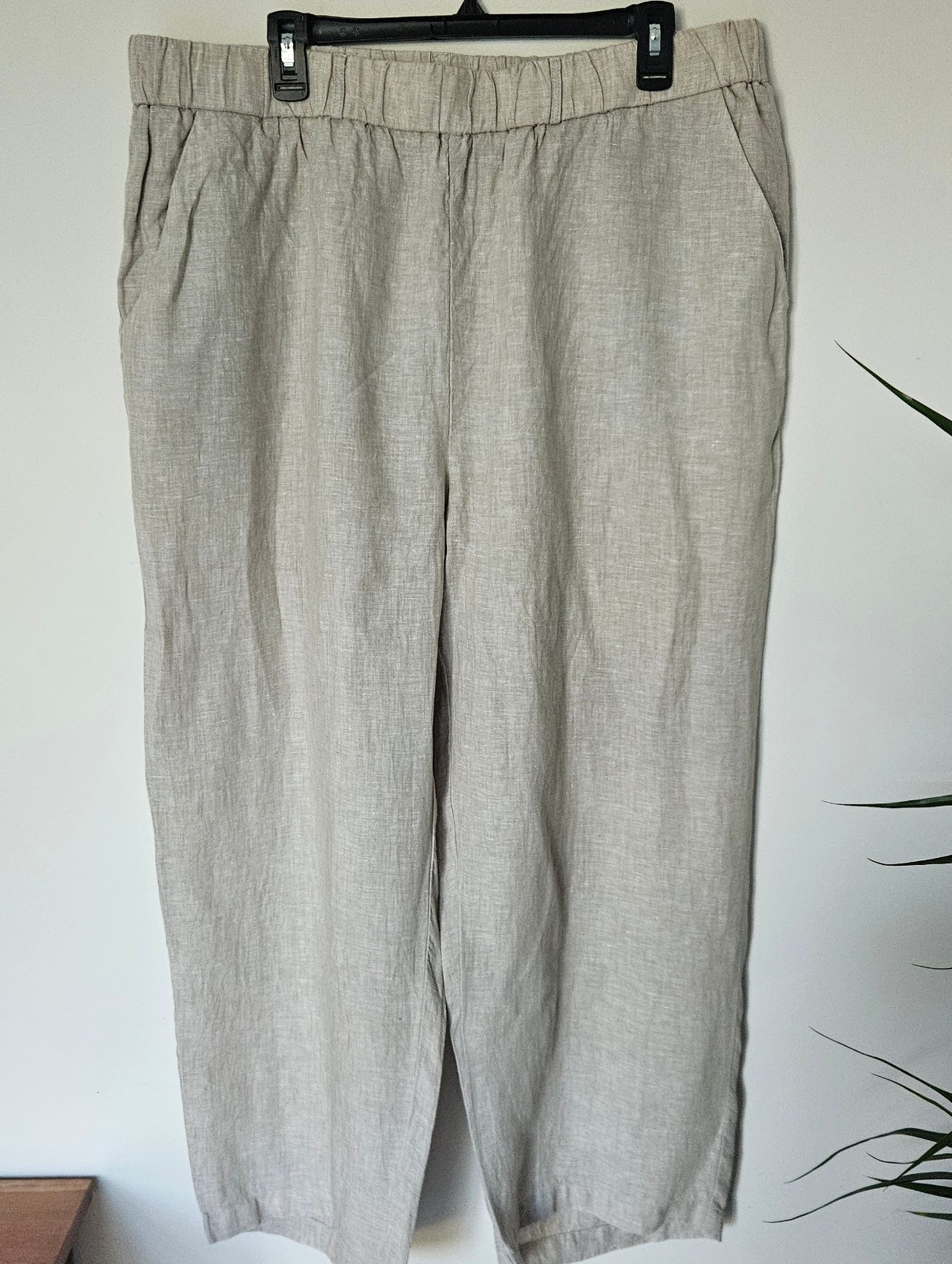 Quince 100% European Linen Tapered Ankle Leg Pants in Flax 2X Pull On Quince 100% European Linen Tapered Ankle Leg Pants in Flax 2X Pull On