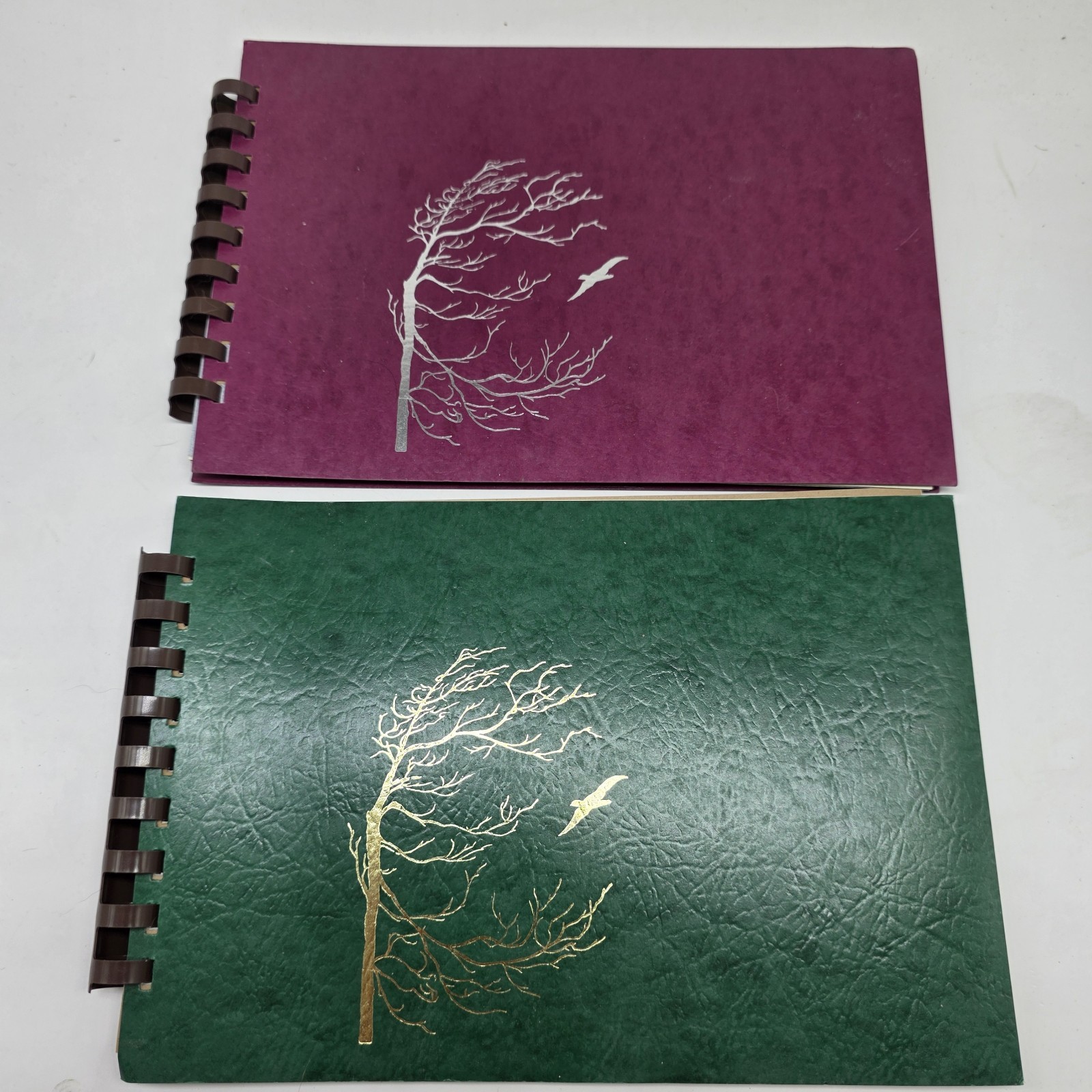 2 Vintage Gwen Frostic Nature Poetry Block Print Books Spiral Bound Michigan
