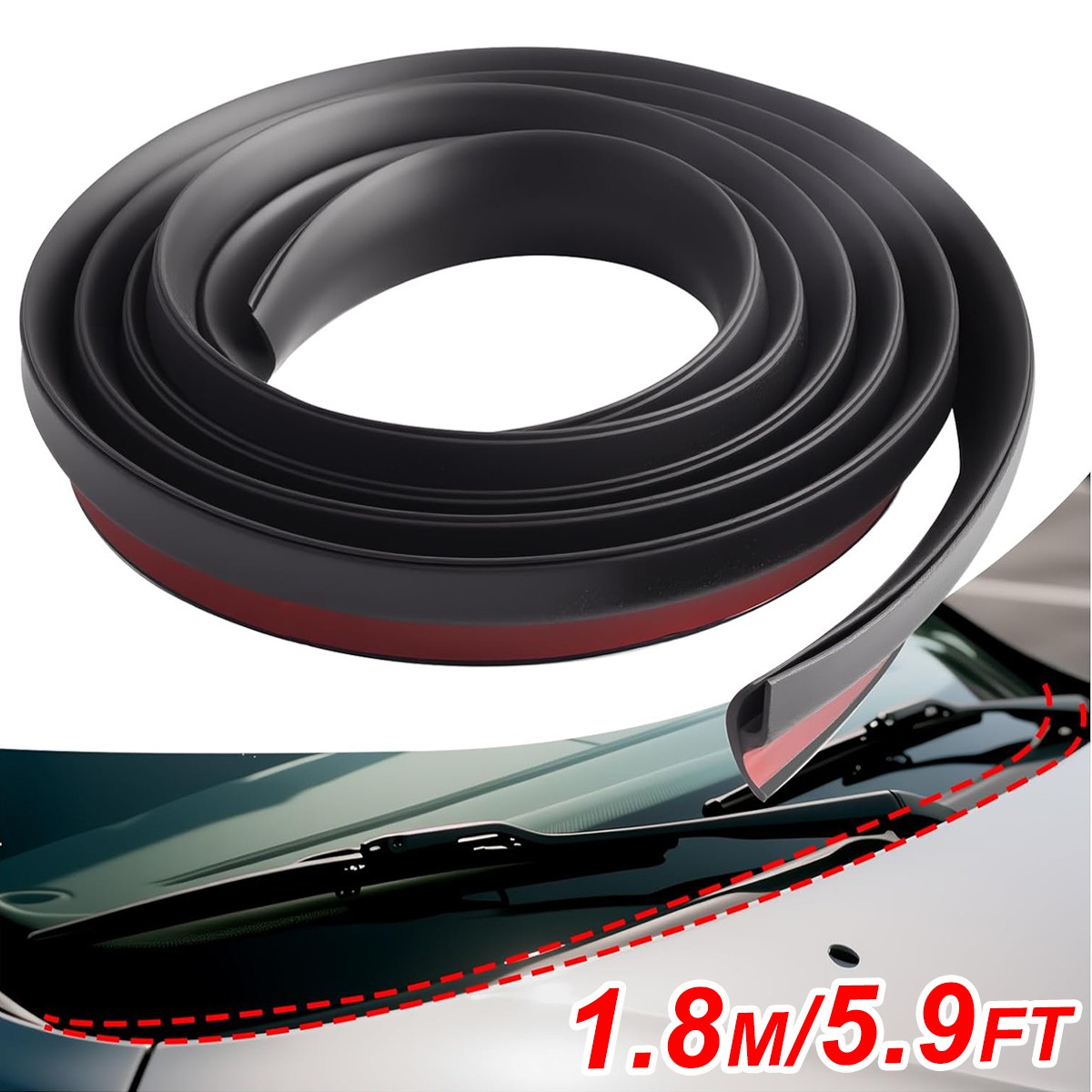 5.9FT H-Shape Car Windshield Waterproof Rubber Sealed Strip Customized for Honda 5.9FT H-Shape Car Windshield Waterproof Rubber Sealed Strip Customized for Honda