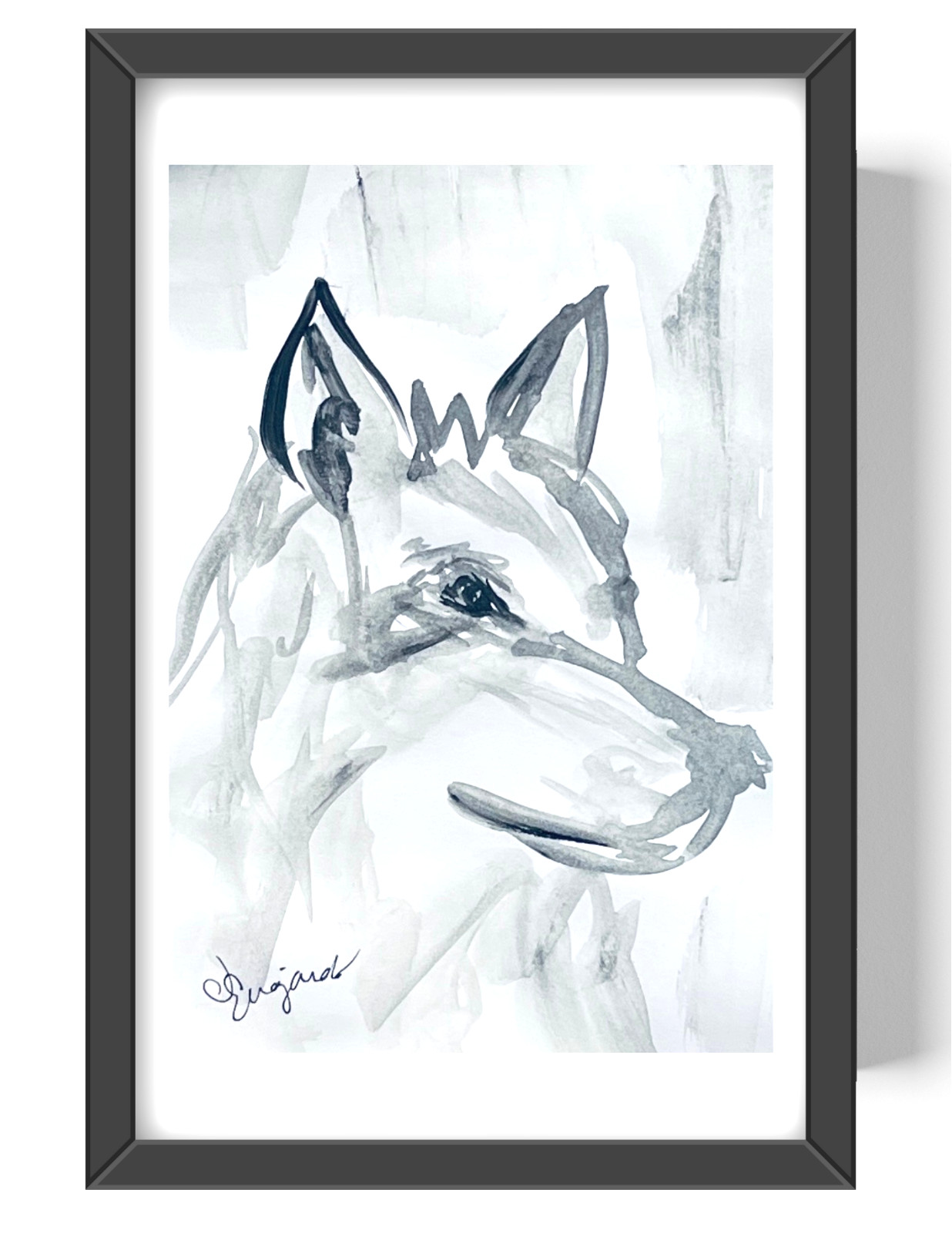 Guajardo Art Original Acrylic 9X6 Realism Wolf Painting
