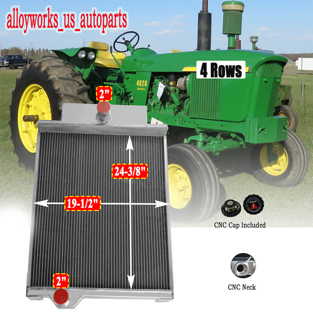 4 Core Aluminum Radiator For John Deere 4000 4020 Gas Diesel Tractor AR49454 USA