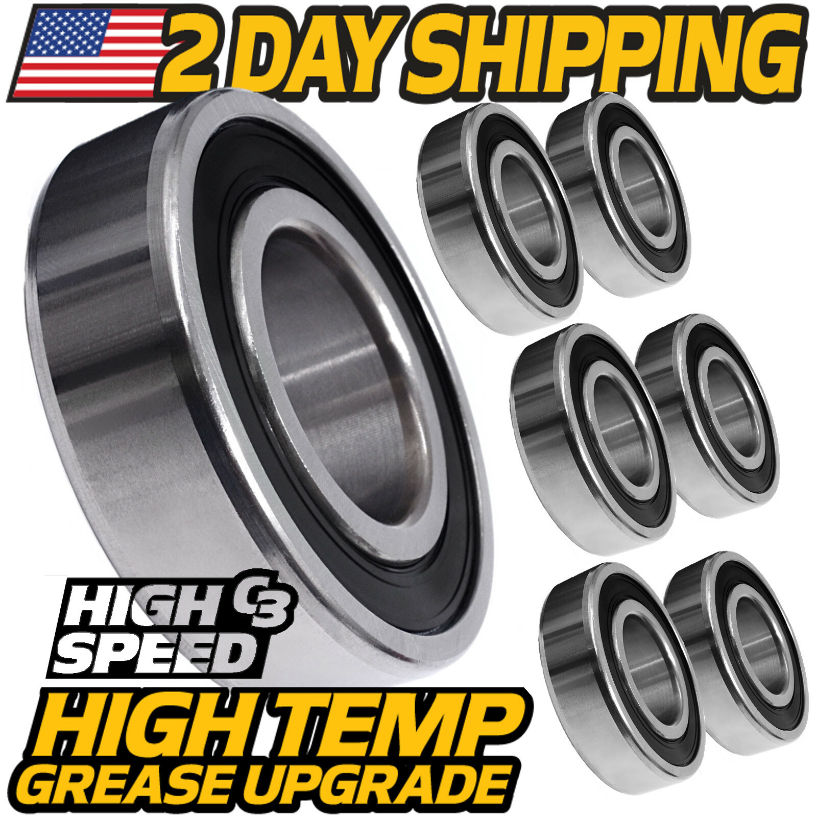 (6) Blade Spindle Bearings fits Hustler Raptor SD X XD XL Mower - C3 Upgrade (6) Blade Spindle Bearings fits Hustler Raptor SD X XD XL Mower - C3 Upgrade