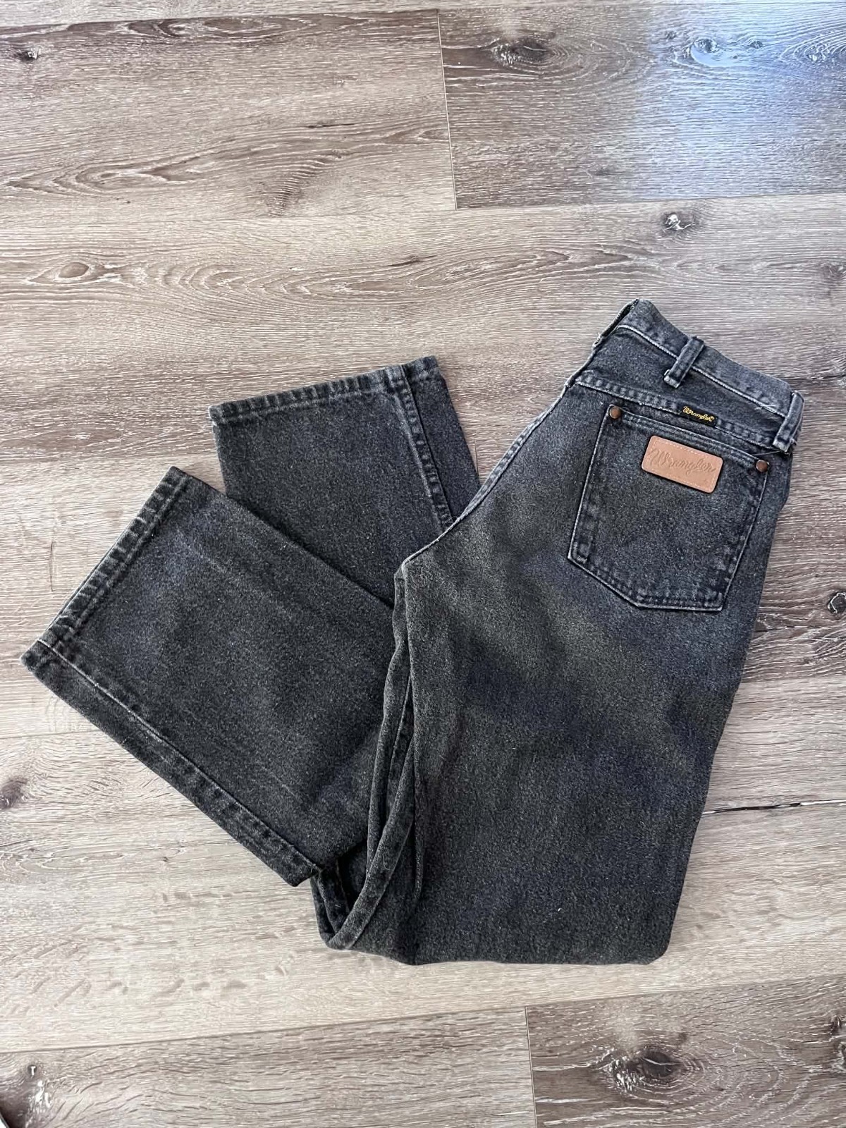 Vintage Mens Wrangler Black Denim Jeans 30x32