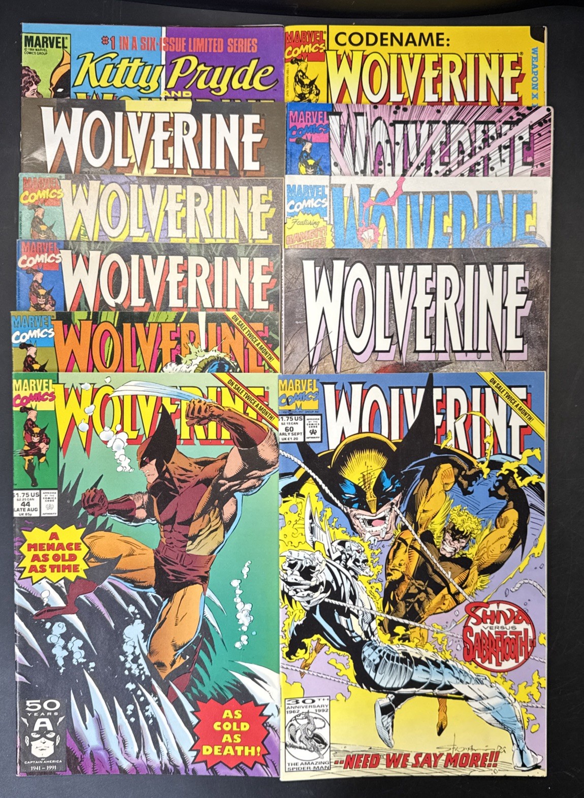 Wolverine Marvel Comics Lot Of 11 (1984, 1990-1992)