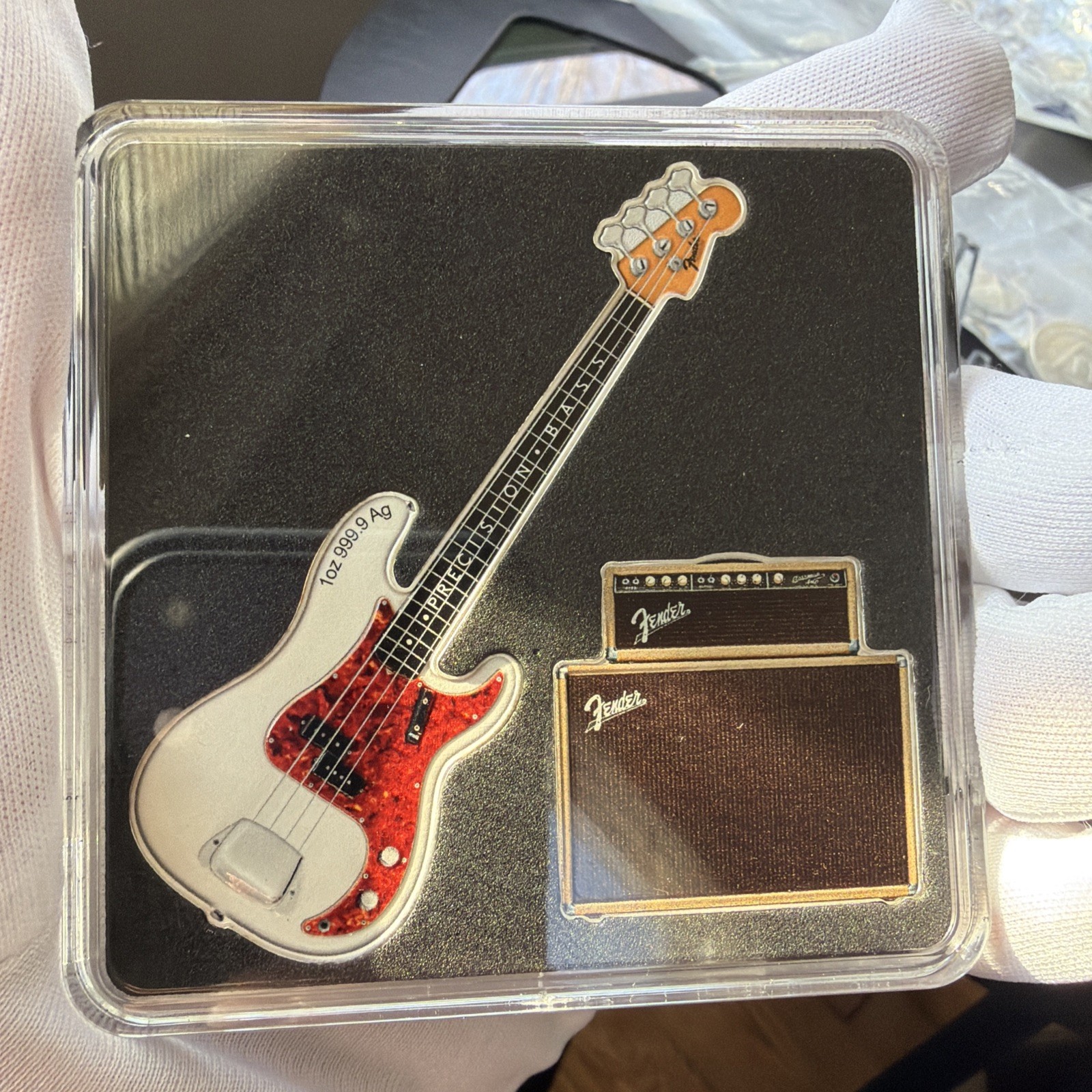 PAMP Fender Dynamic Duo 2 Coin Silver Set Precision Bass Guitar & Bassman Amp PAMP Fender Dynamic Duo 2 Coin Silver Set Precision Bass Guitar & Bassman Amp
