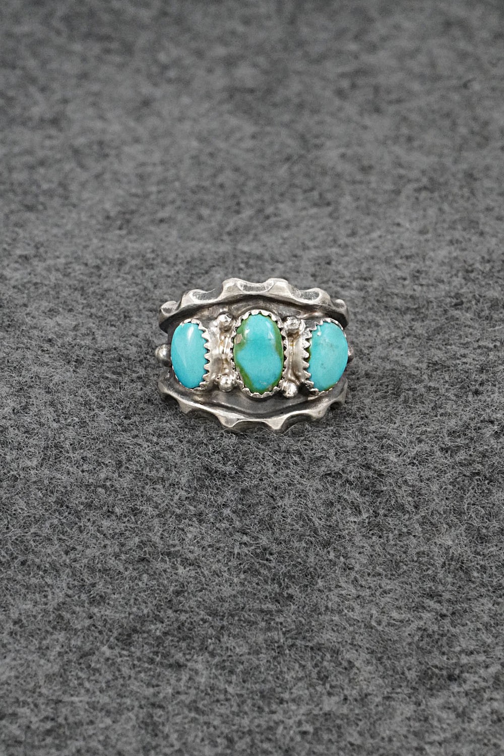 Turquoise & Sterling Silver Ring - Genevieve Francisco - Size 9.5
