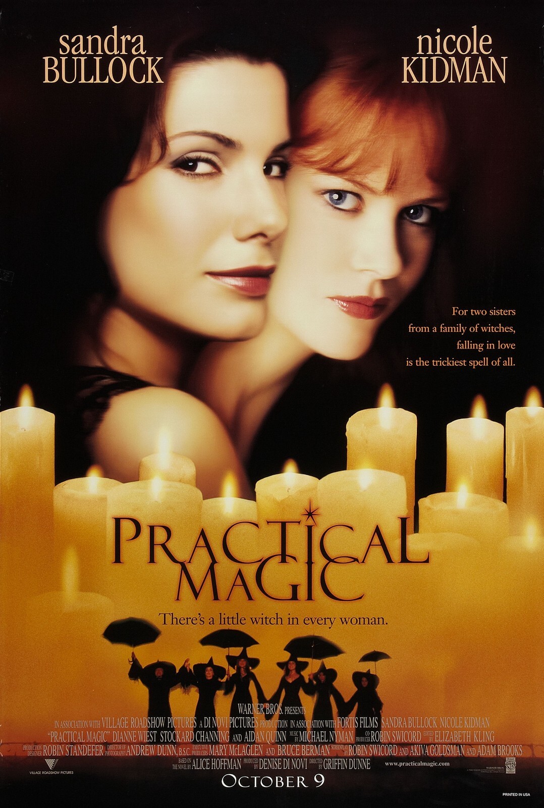 1998 Practical Magic Movie Poster 11X17 Sally Gillian Fran Sandra Bullock 🧹🍿