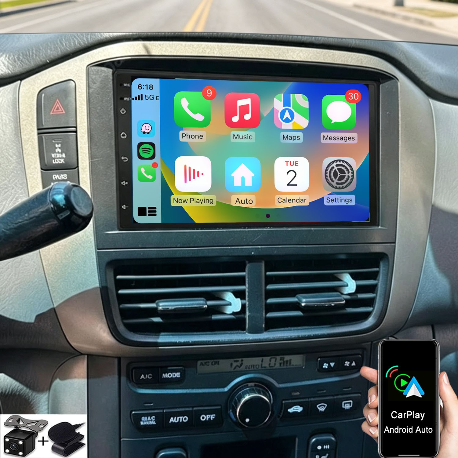 Android15 Carplay For Honda Pilot 2003-06 Car Radio Stereo Android Auto GPS Navi