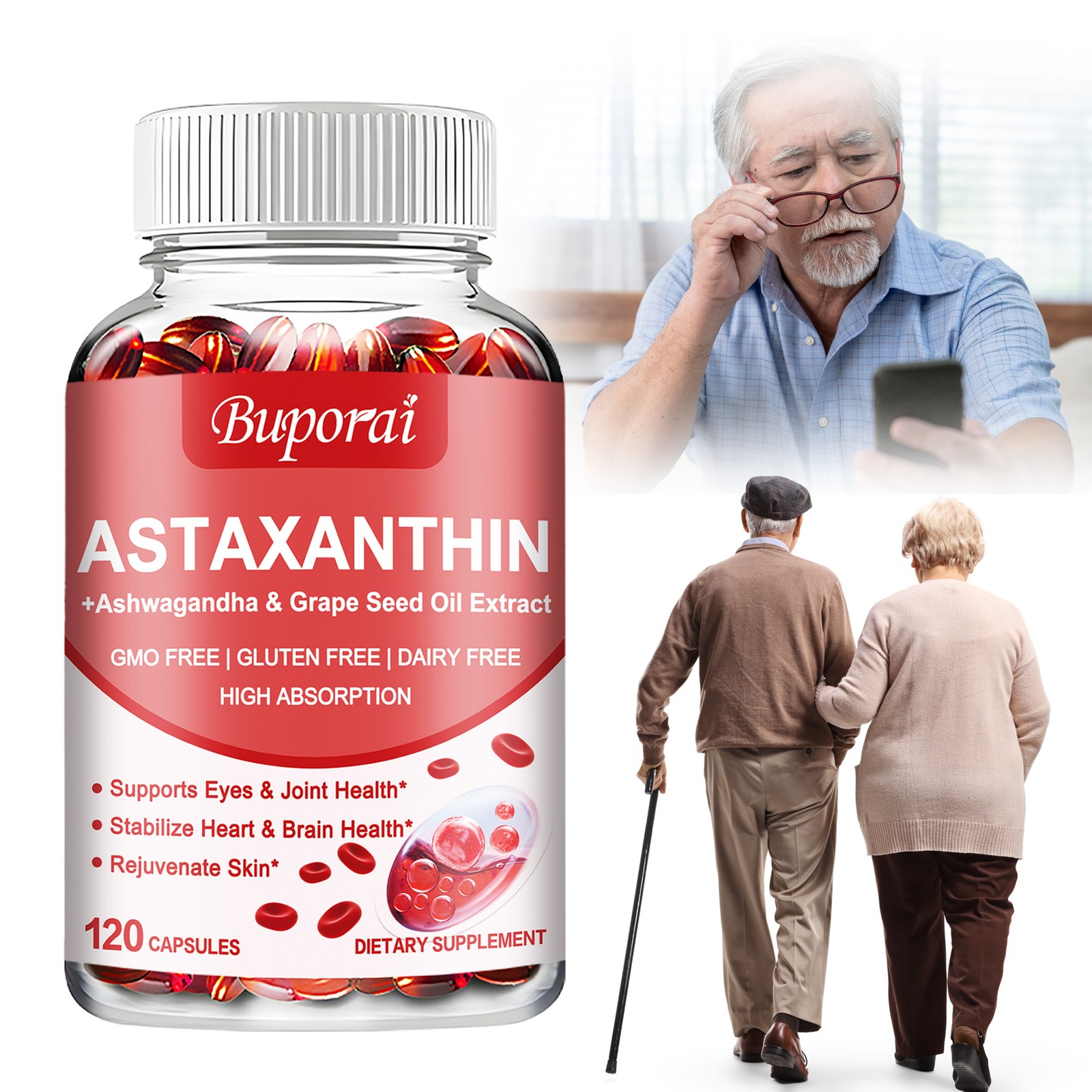 Astaxanthin 24mg - Heart and Cardiovascular Health, Support Antioxidant Activity Astaxanthin 24mg - Heart and Cardiovascular Health, Support Antioxidant Activity